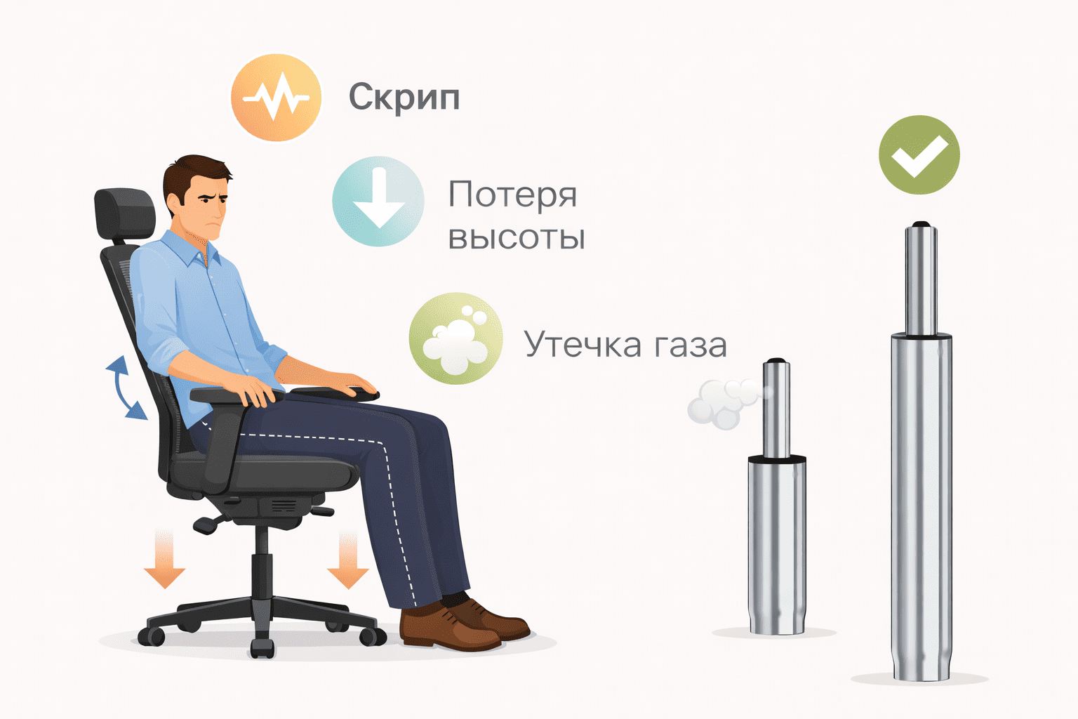 Проблемы с газлифтом офисного кресла