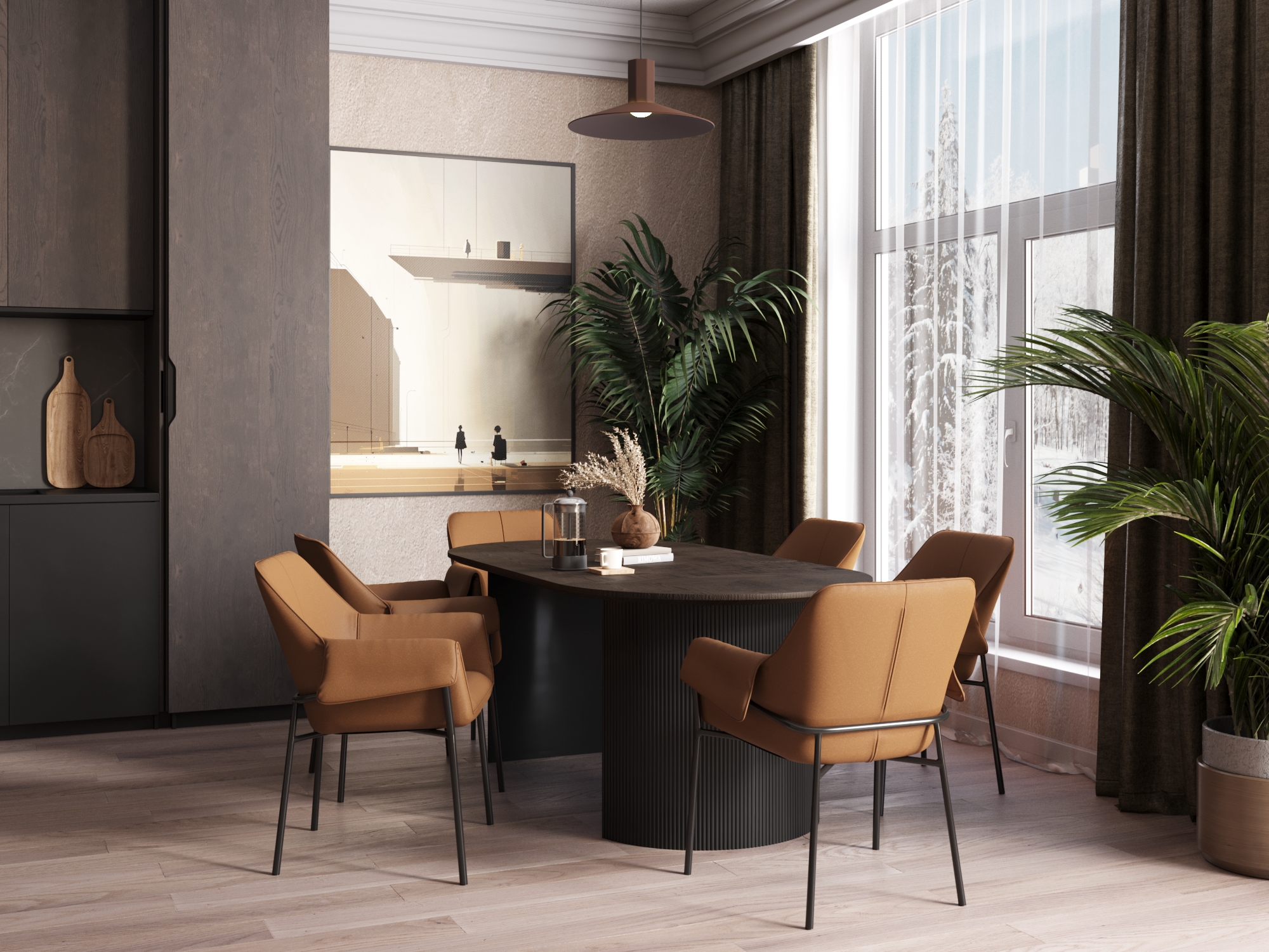Фото овальный стол в интерьере