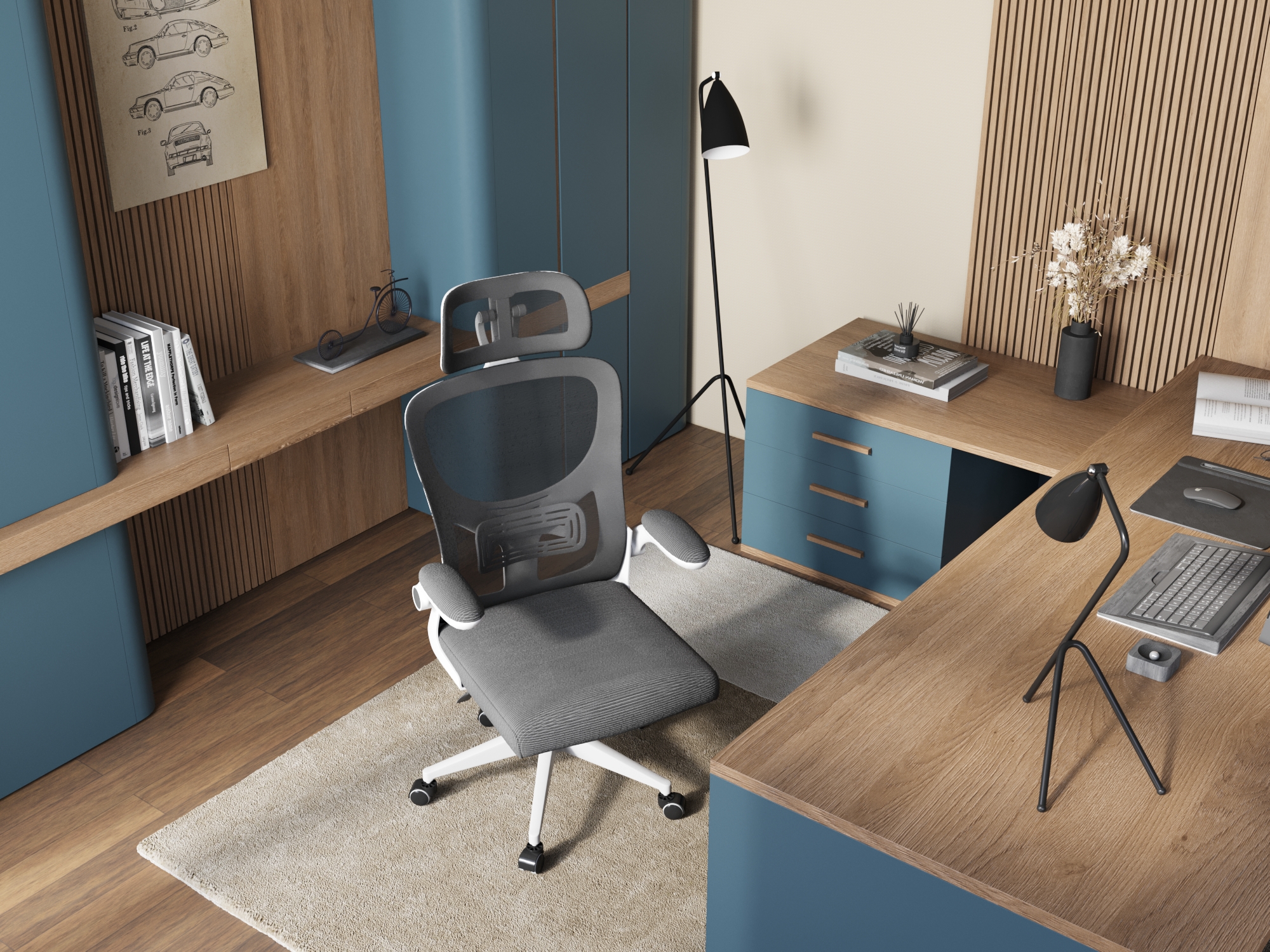 Рабочий стол в интерьере квартиры