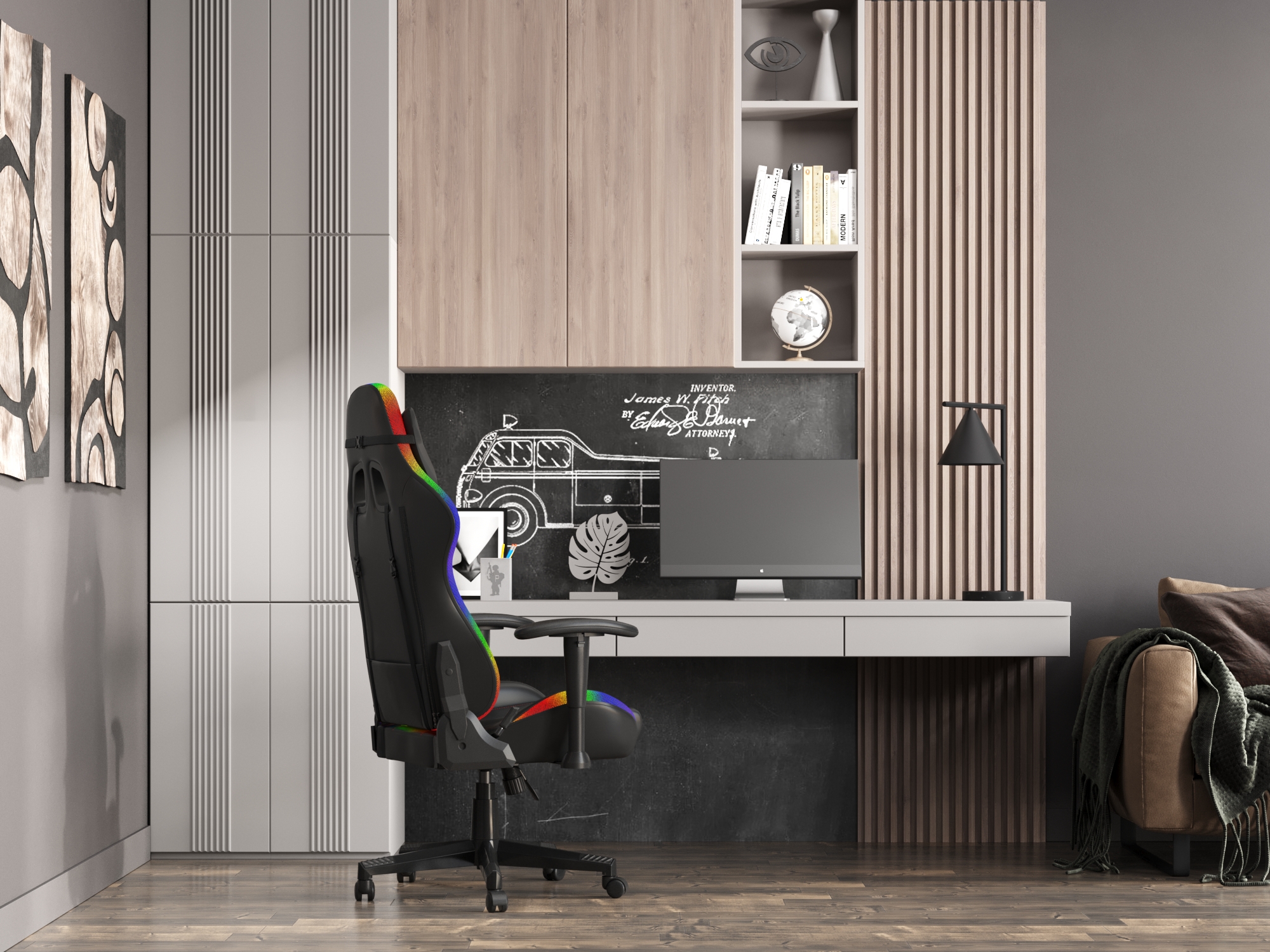 Рабочий стол в интерьере квартиры