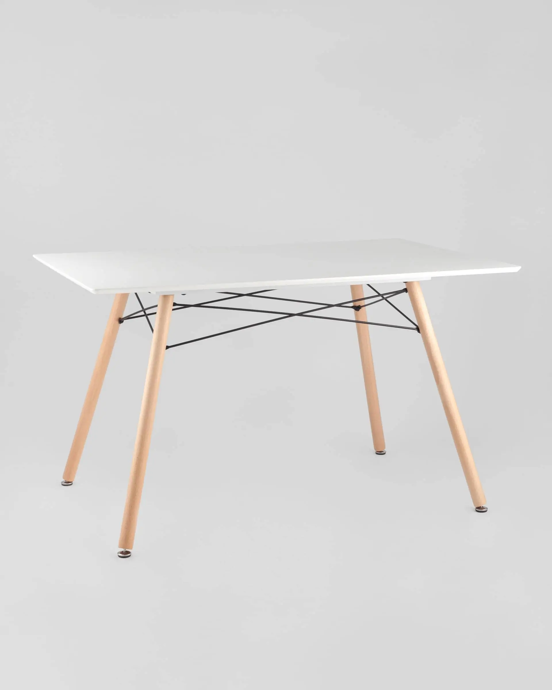 Обеденная группа стол DSW Rectangle белый, 4 стула DSW пэчворк