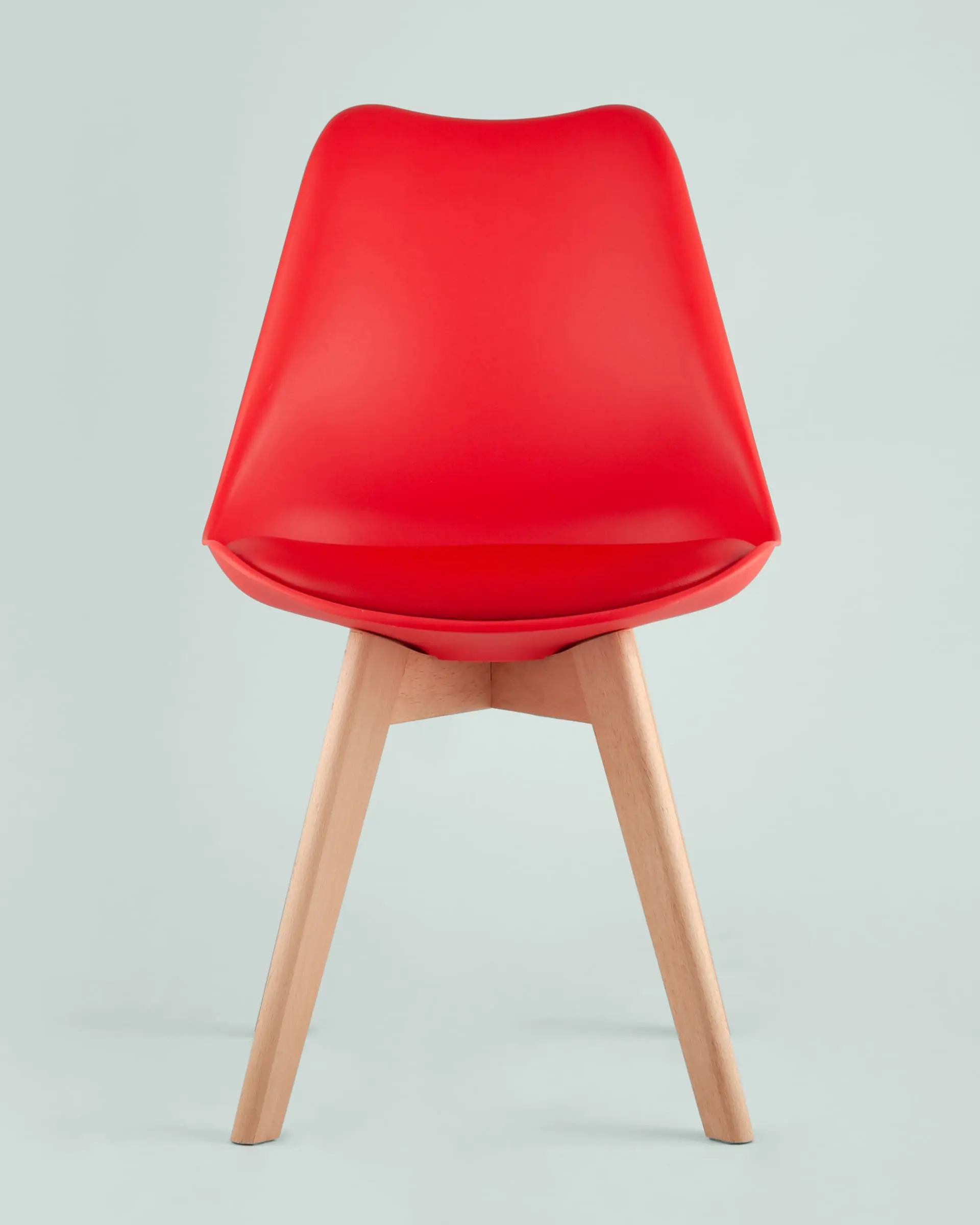 Обеденная группа стол Oslo Square WT белый, 3 стула Frankfurt красный