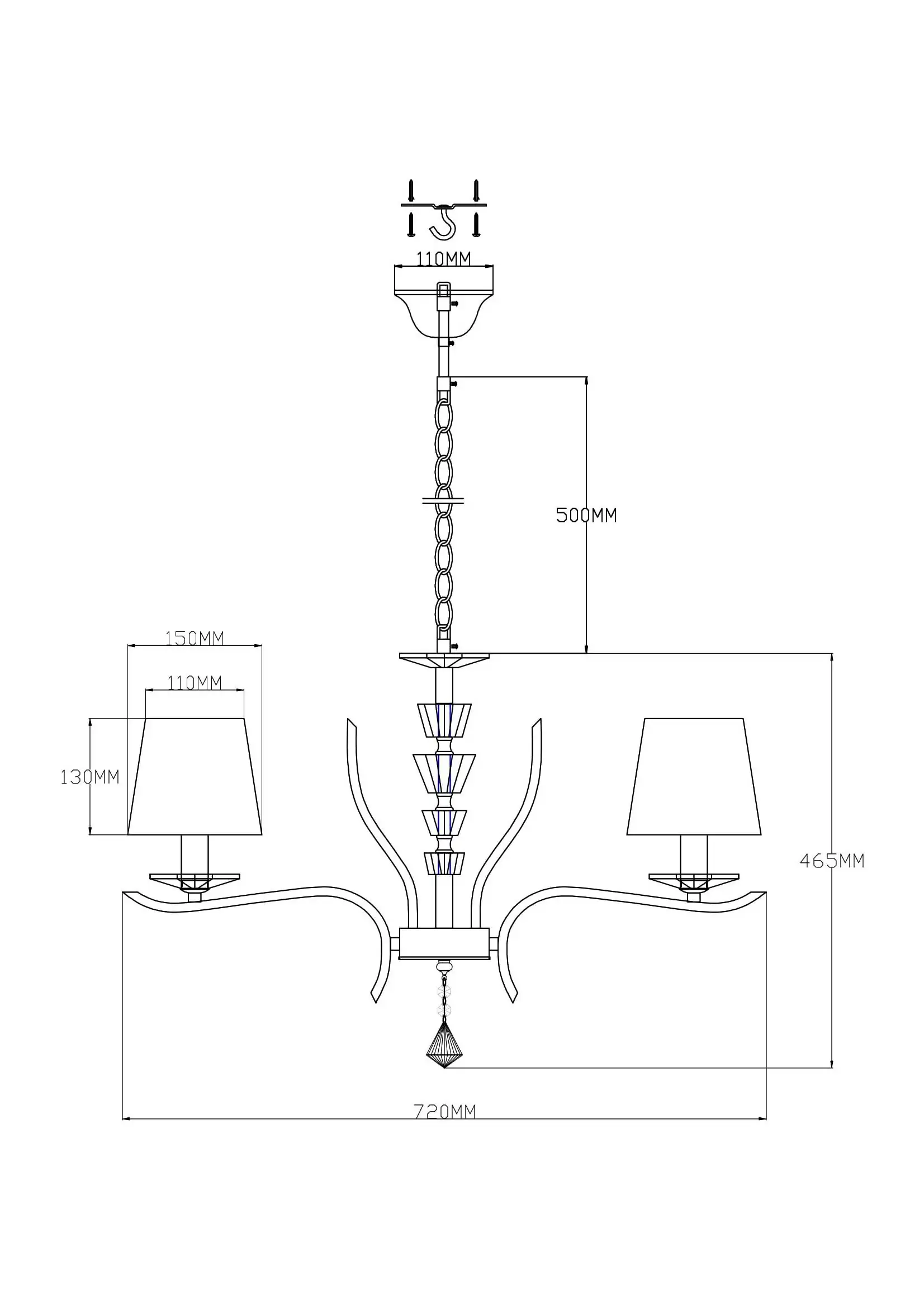 Люстра подвесная Moderli V2551-5P Silvestor