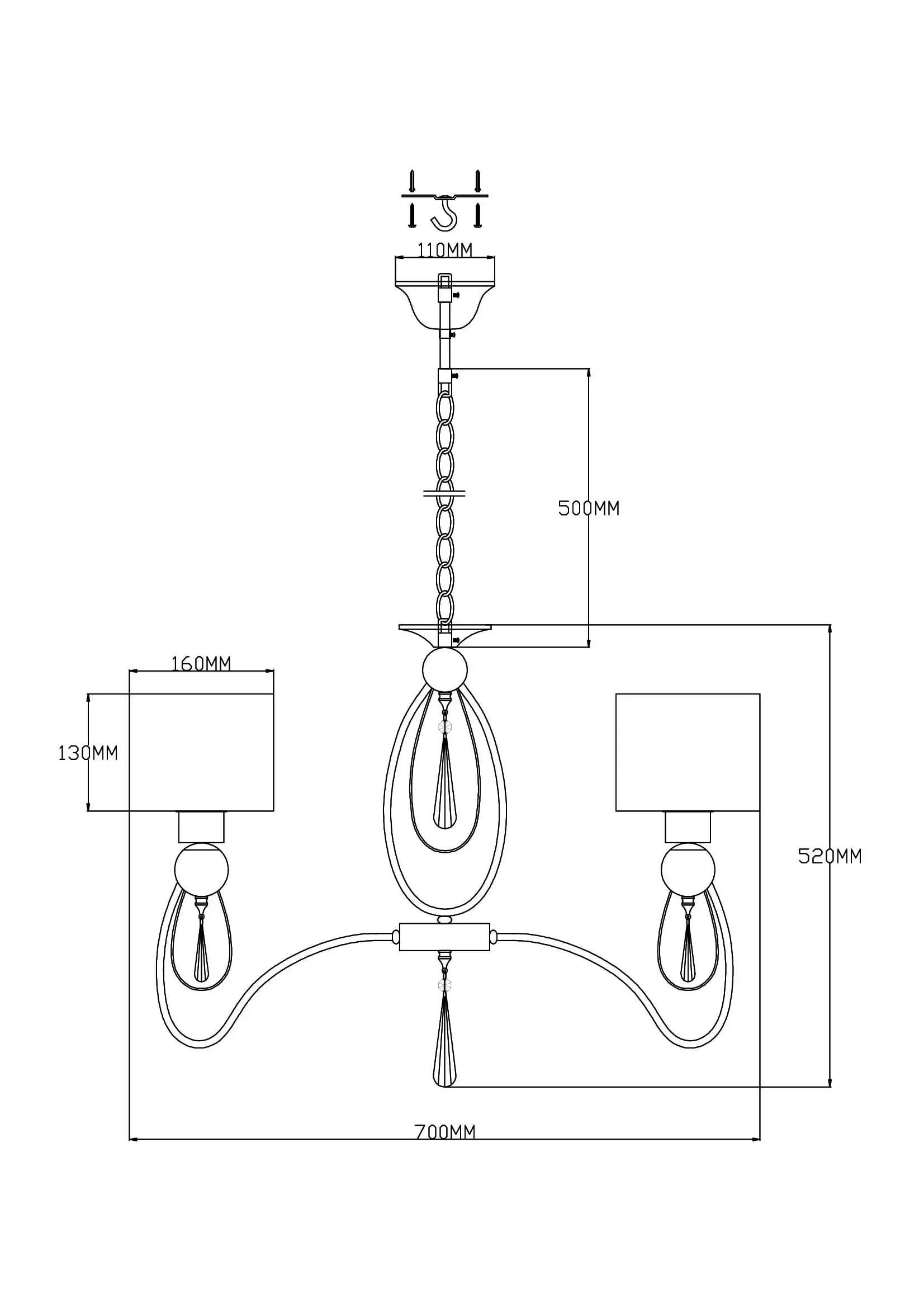 Люстра подвесная Moderli V2585-5P Dark