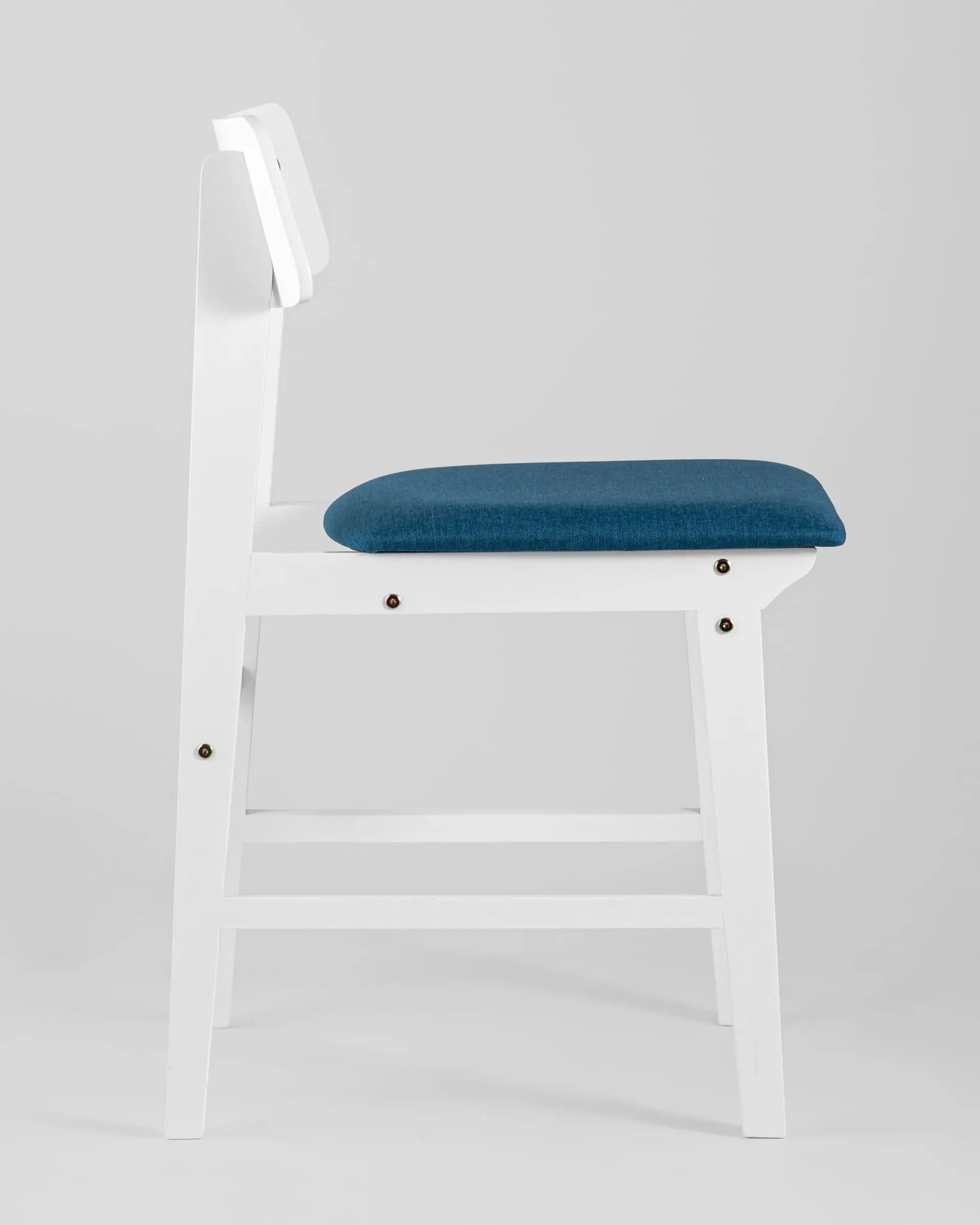 Обеденная группа стол Rondo белый, стулья Oden White синие