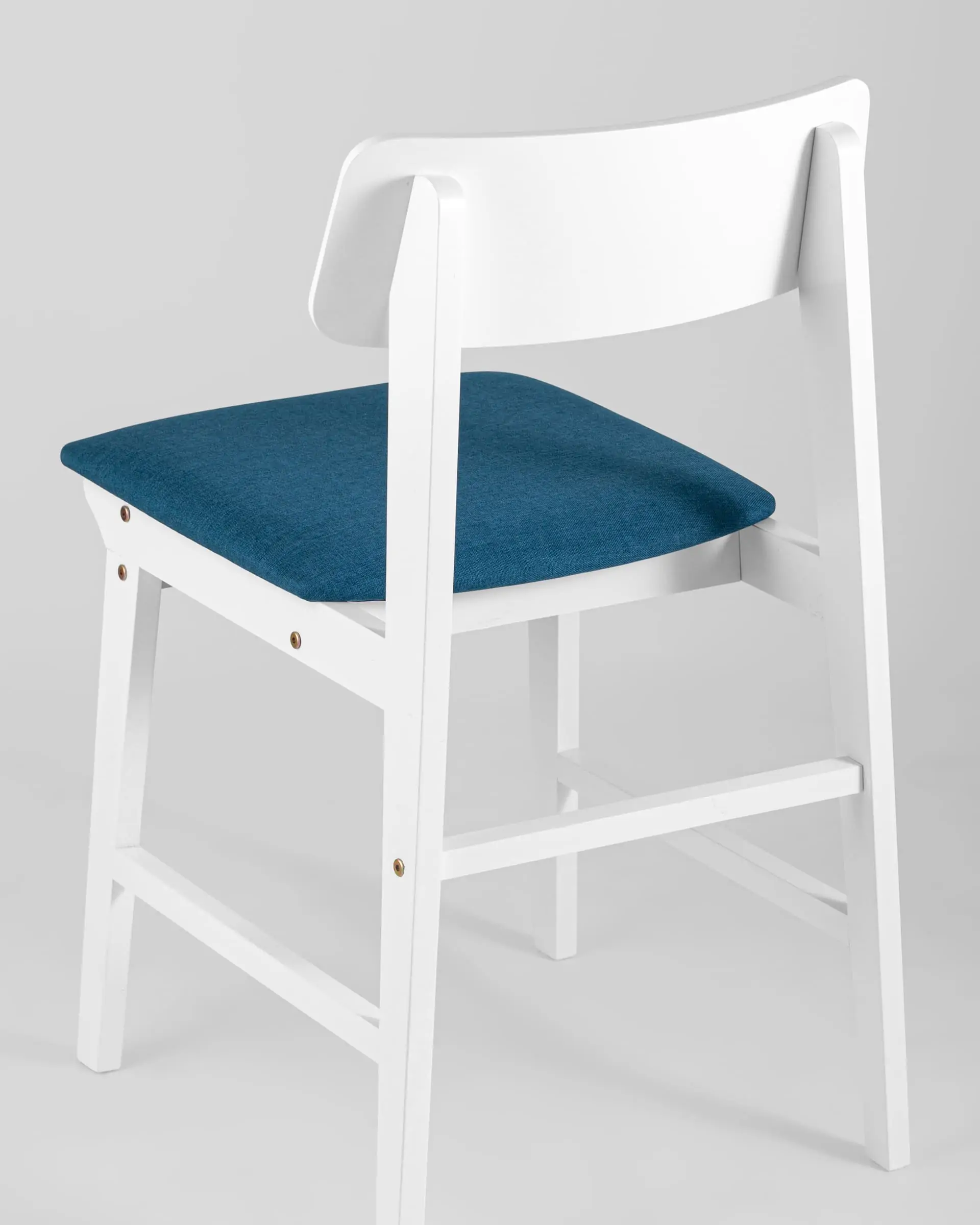 Обеденная группа стол Rondo белый, стулья Oden White синие