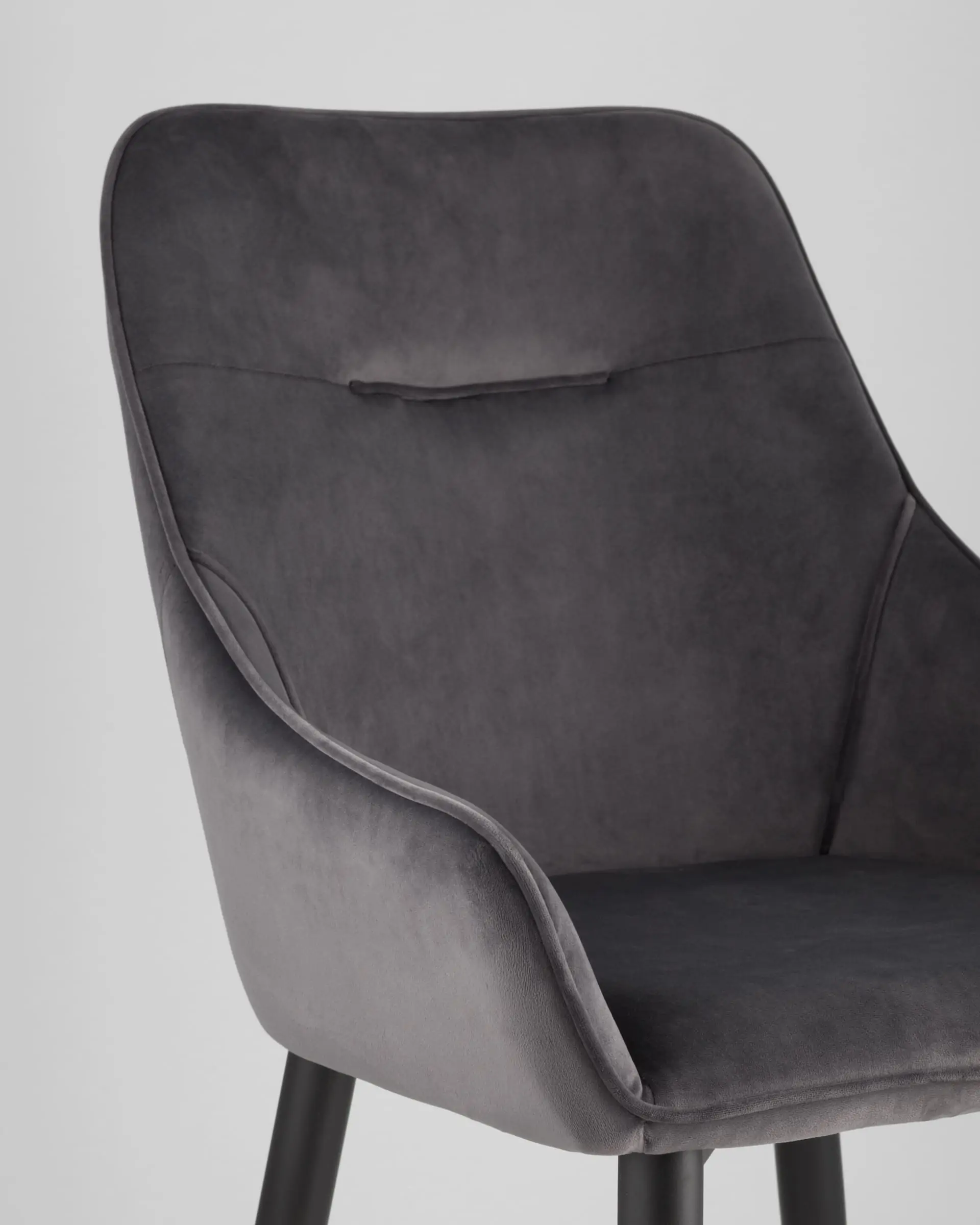 Обеденная группа стол Clyde бетон/белый, стулья Диана велюр серые