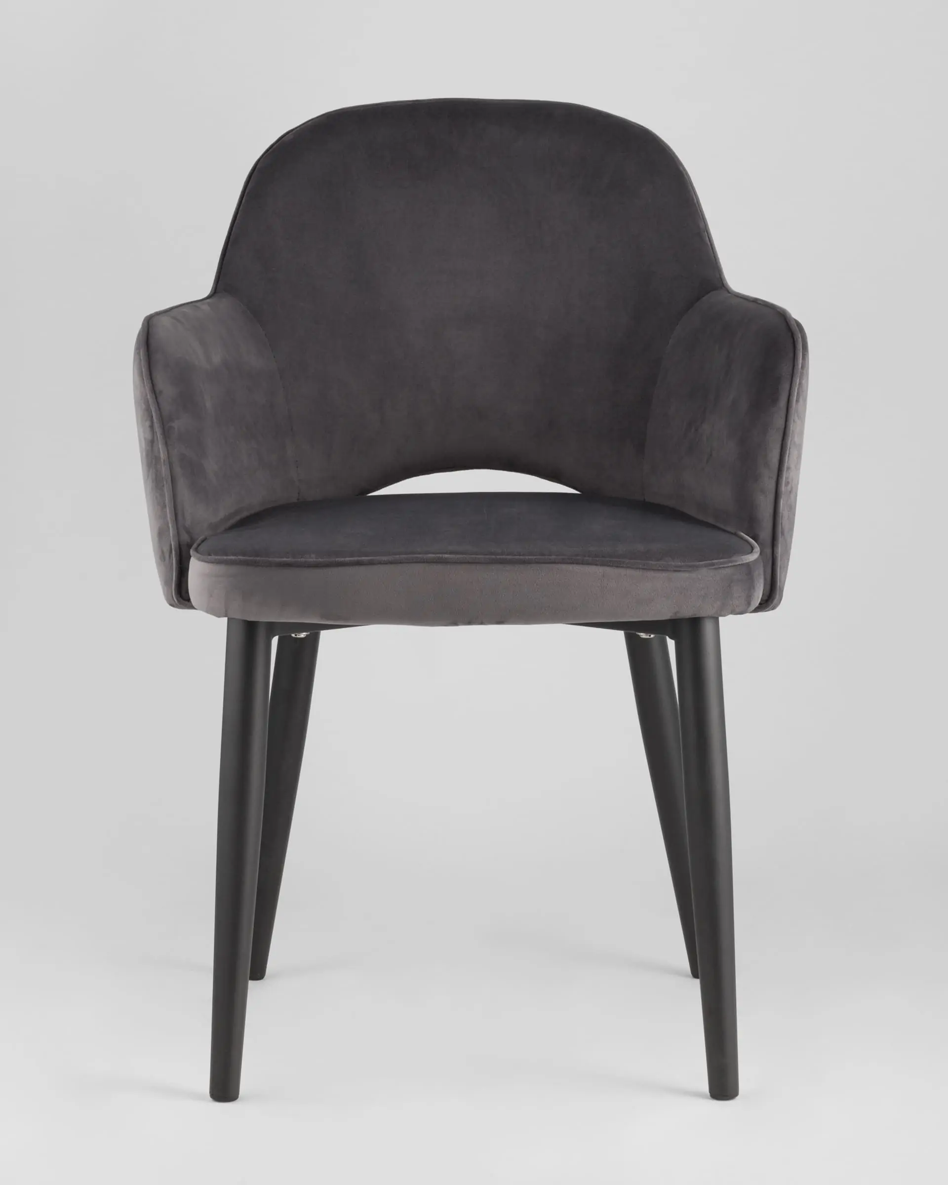 Обеденная группа стол Clyde бетон/белый, стулья Венера велюр серые