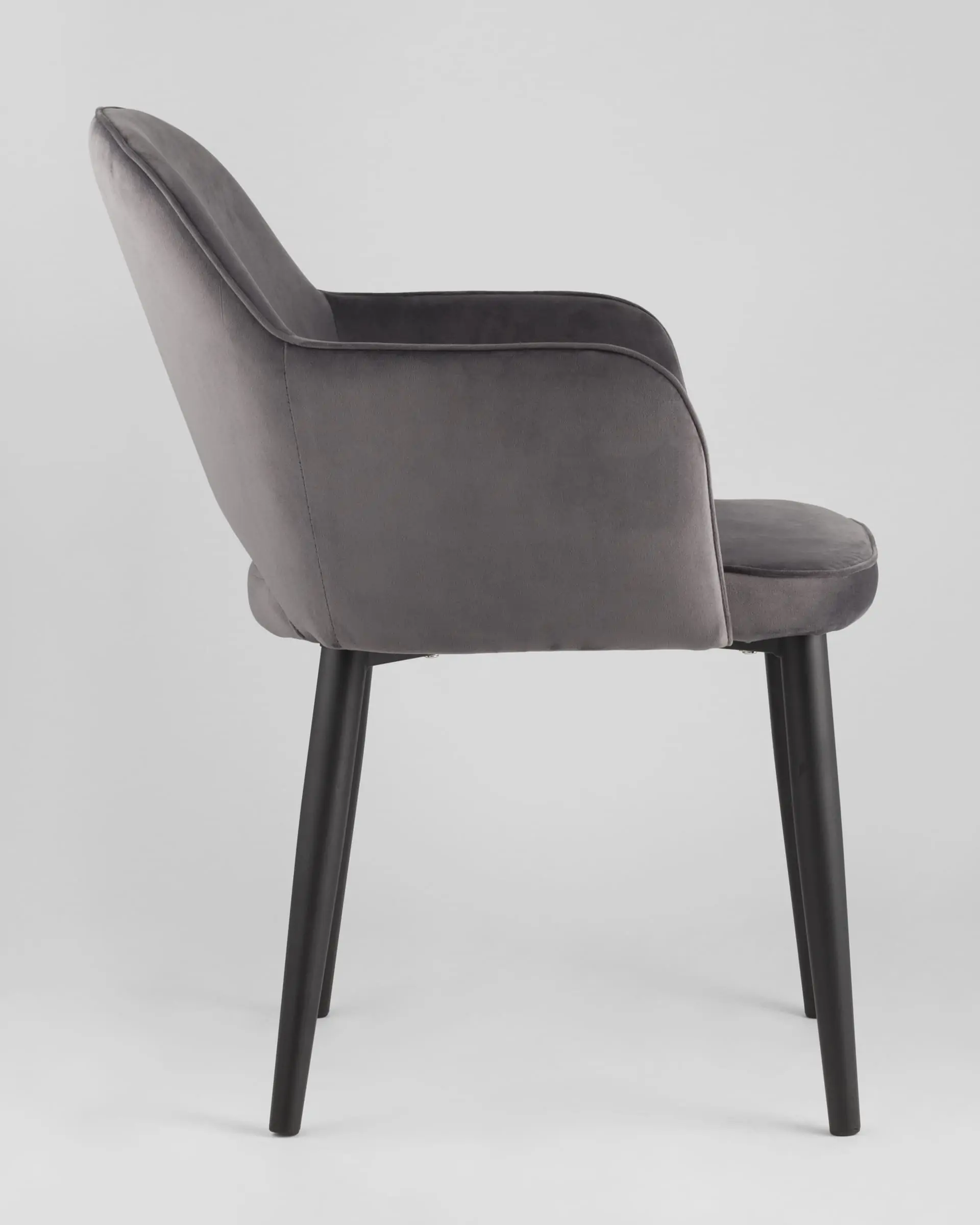 Обеденная группа стол Clyde бетон/белый, стулья Венера велюр серые