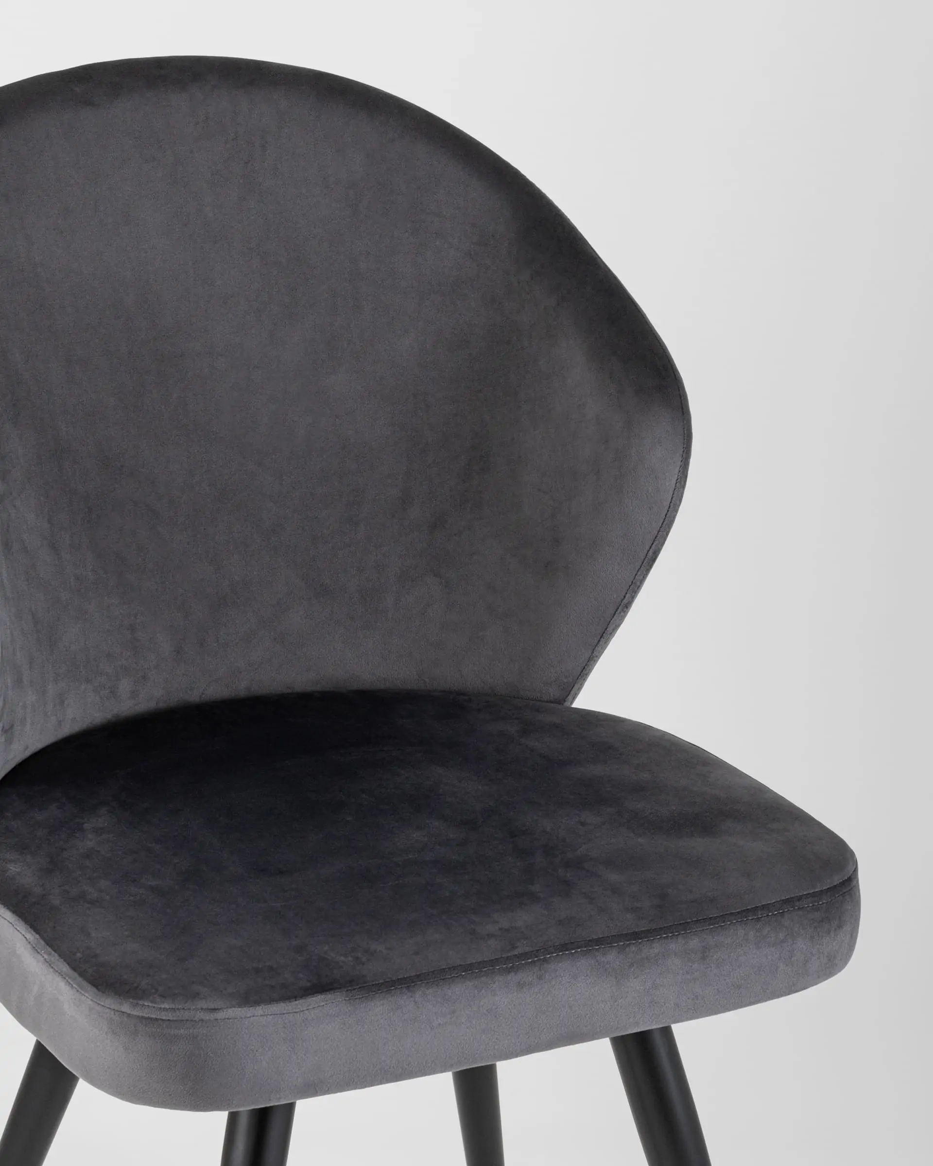 Обеденная группа стол Clyde бетон/белый, стулья Танго велюр серые