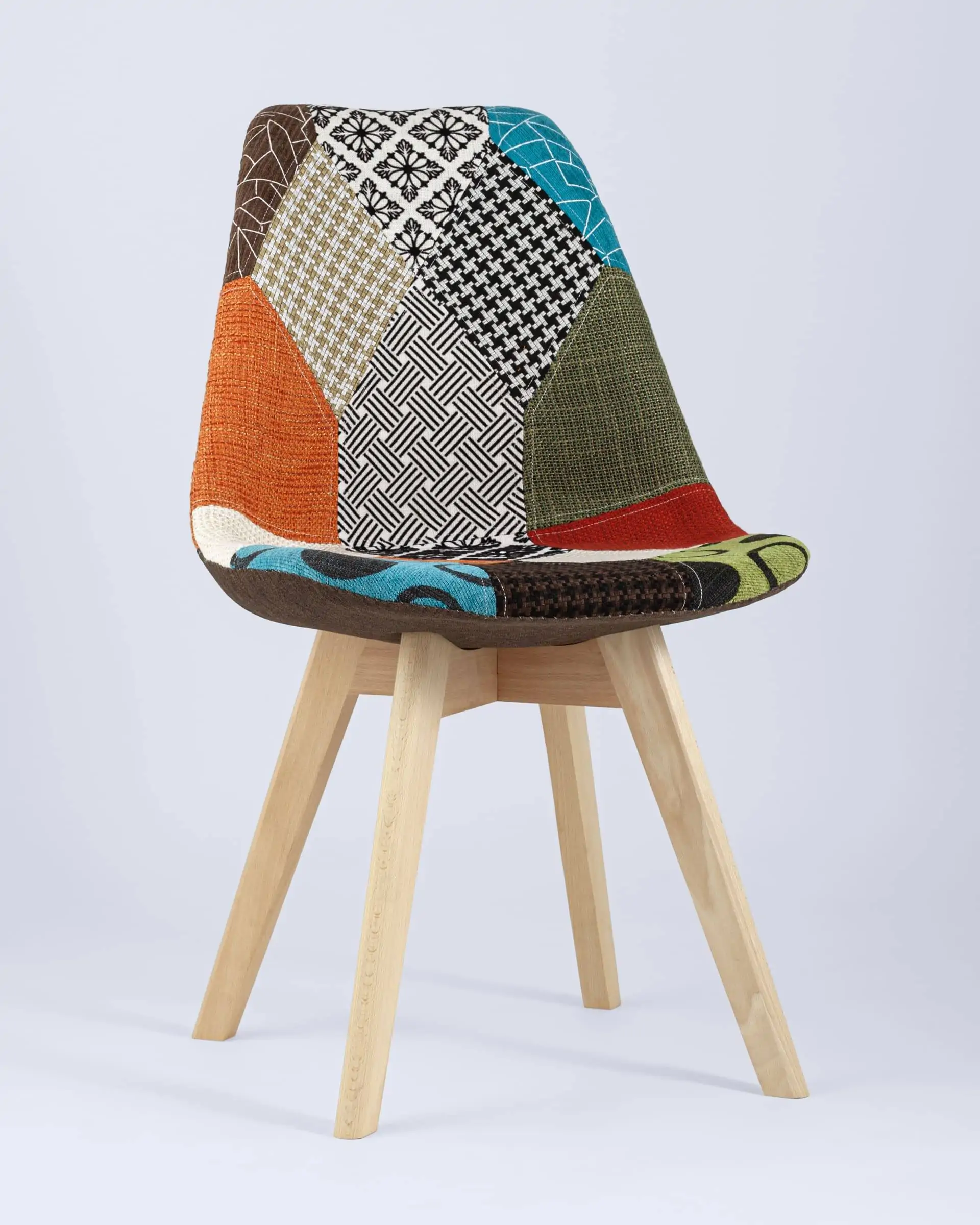 Обеденная группа стол раскладной Берген 160-220*90, 4 стула Frankfurt пэчворк