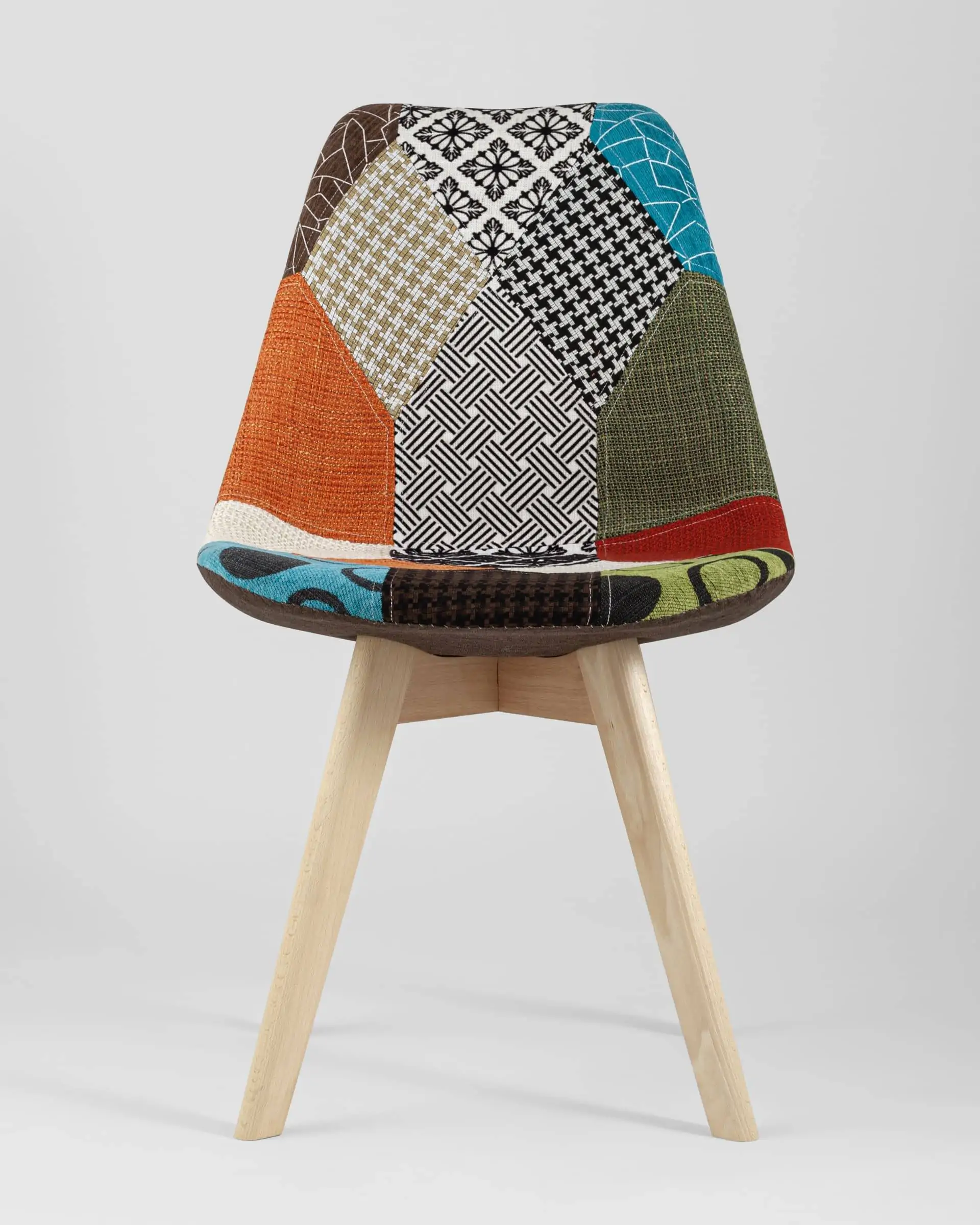 Обеденная группа стол Берген 160-220*90, 6 cтульев Frankfurt пэчворк