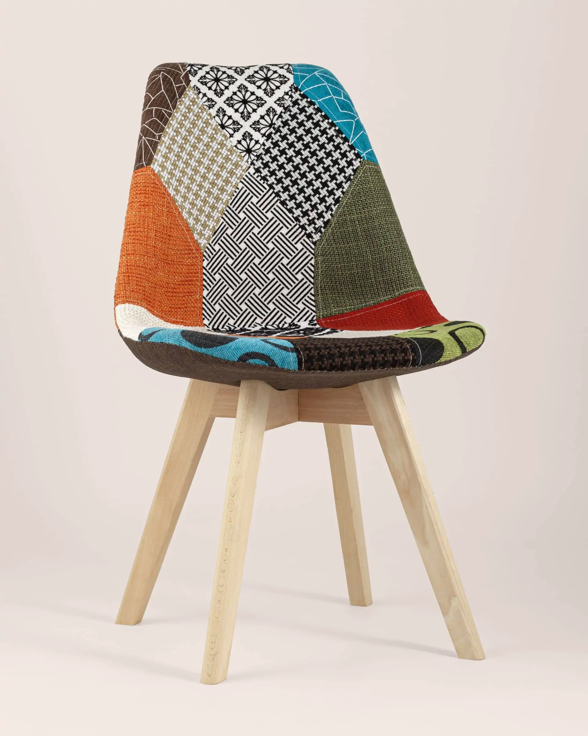 Обеденная группа стол Берген 160-220*90, 6 cтульев Frankfurt пэчворк