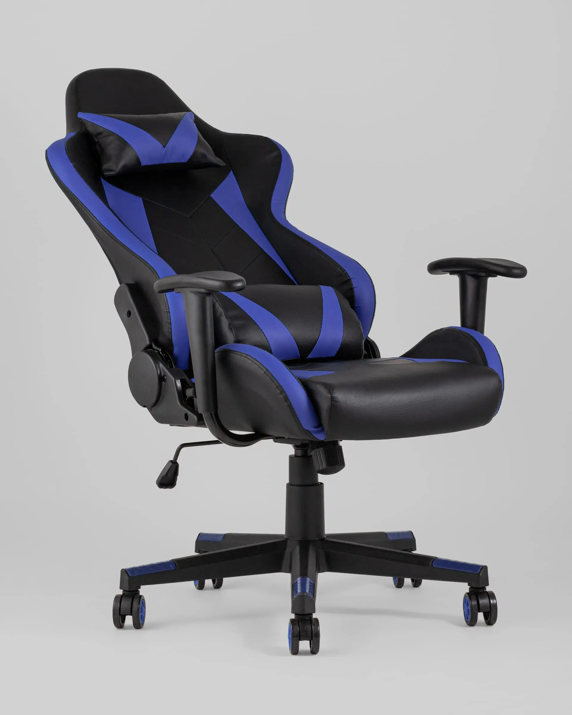Кресло игровое TopChairs Gallardo синее с подушкой