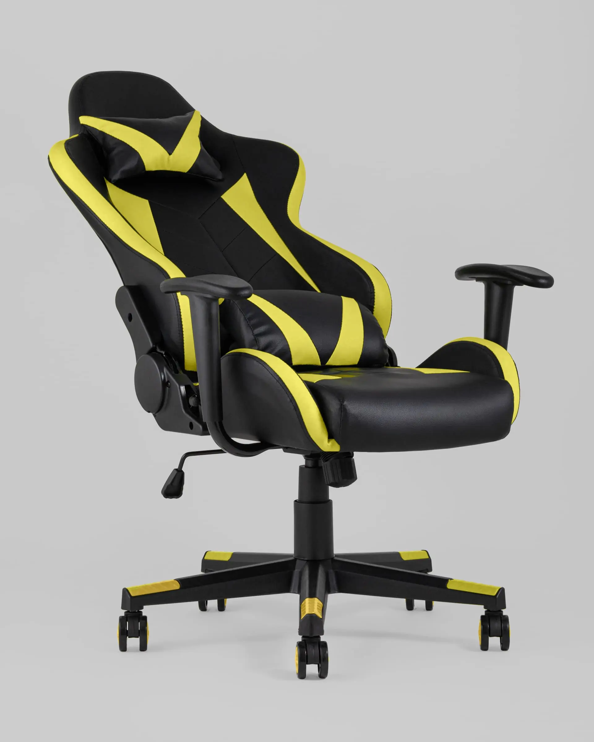 Кресло игровое TopChairs Gallardo желтое с подушкой