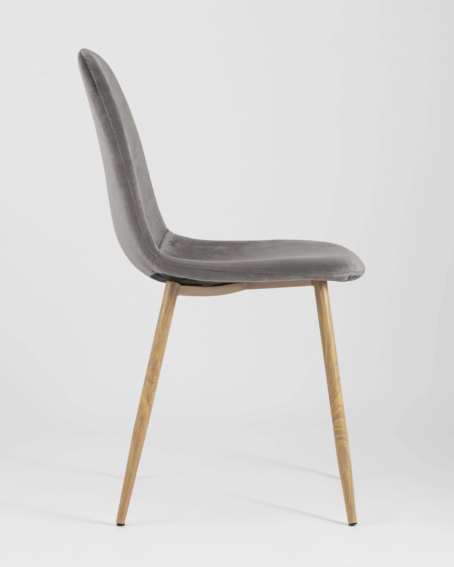 Обеденная группа стол Стокгольм 160-220*90, 6 cтульев Валенсия велюр серый