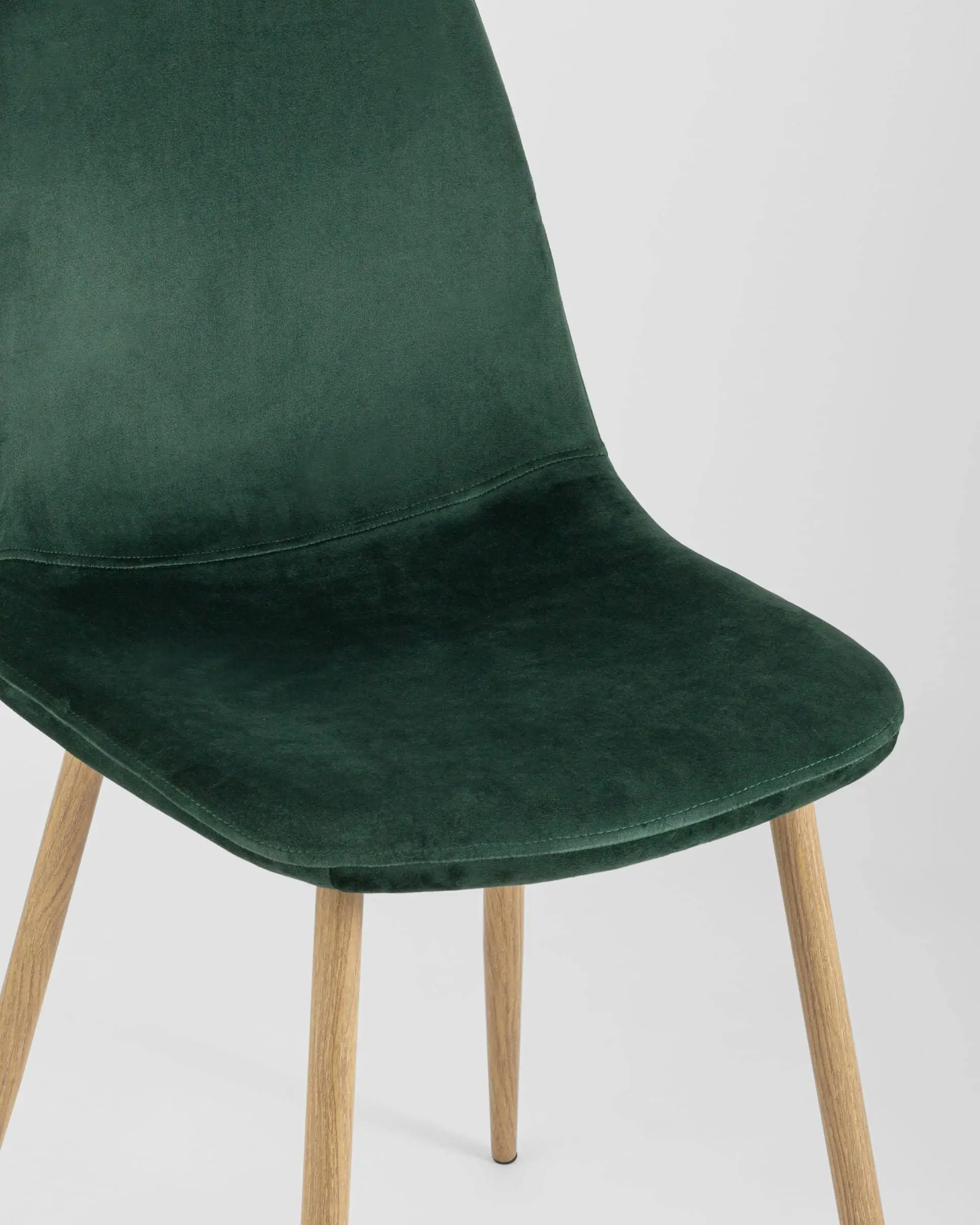 Обеденная группа стол Стокгольм 160-220*90, 6 cтульев Валенсия велюр темно-зеленый