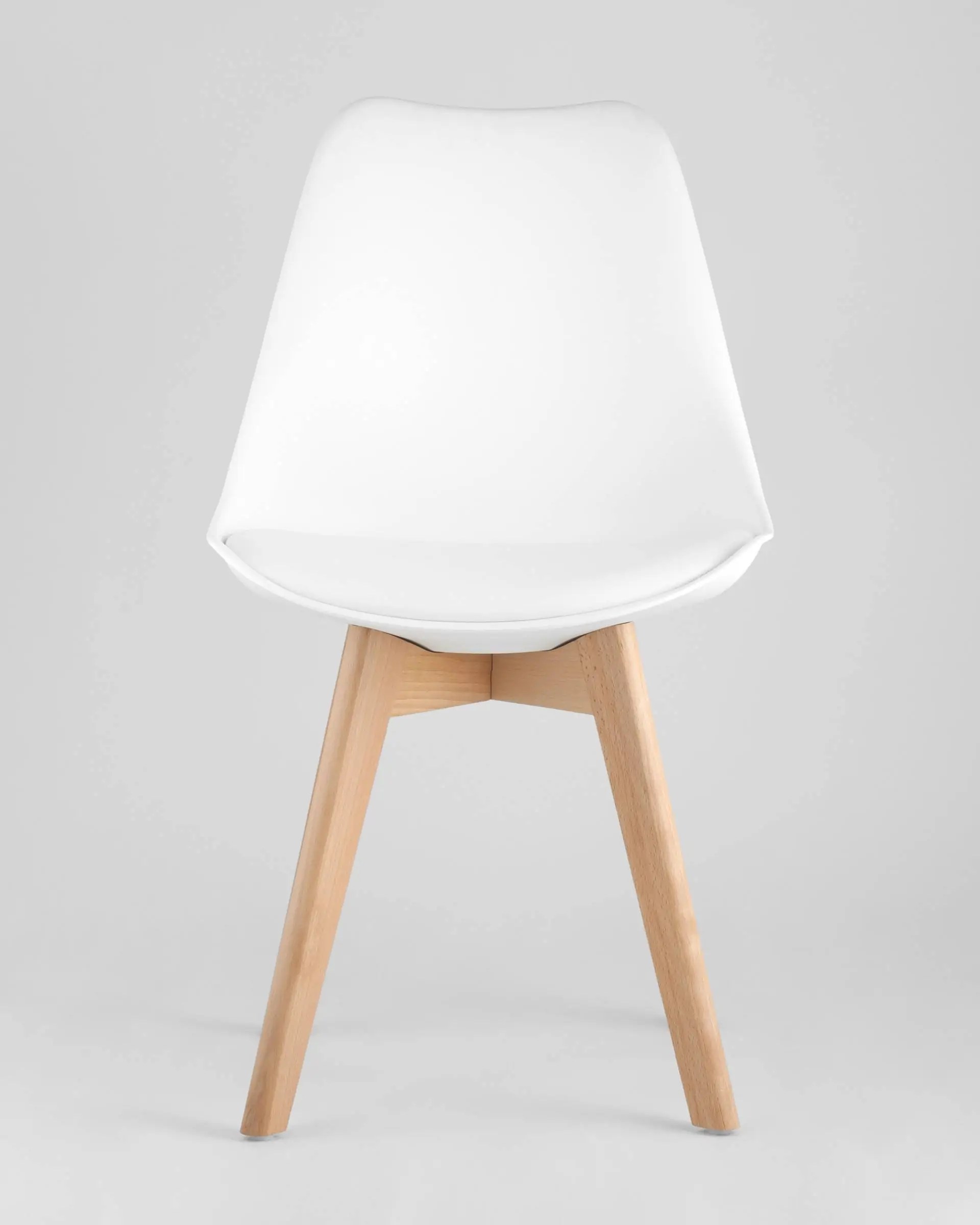 Стул FRANKFURT белый пластик ножки дерево