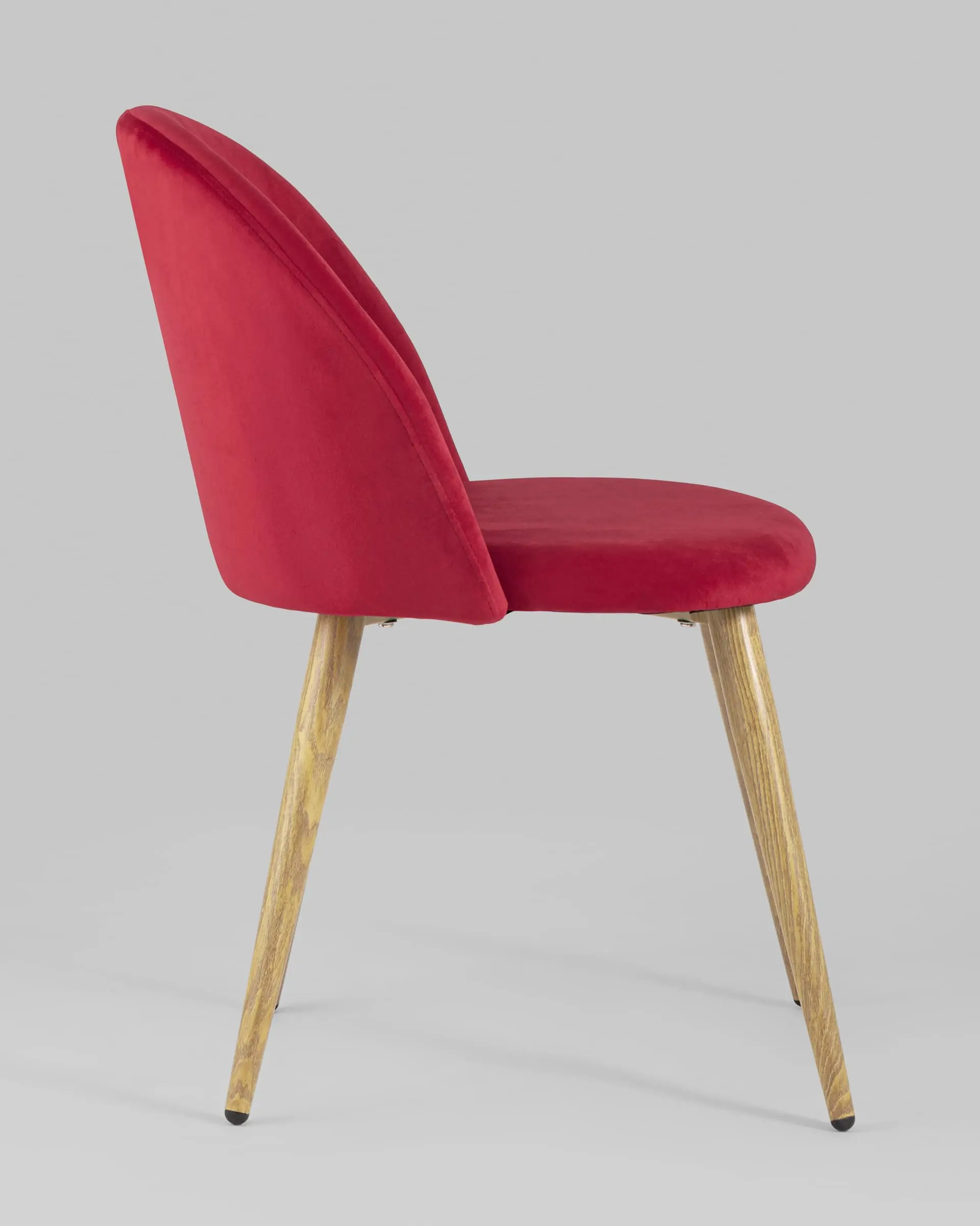 Обеденная группа стол Стокгольм 120-160*80, 4 стула Лион велюр красный