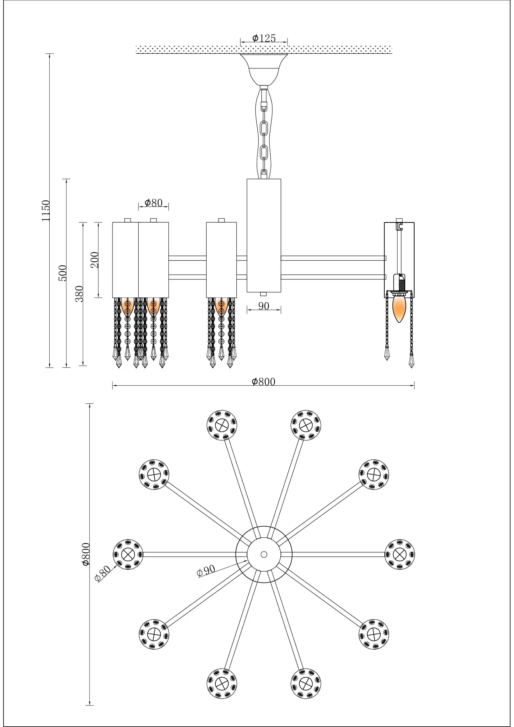 Люстра подвесная Moderli V10010-10P Klimand