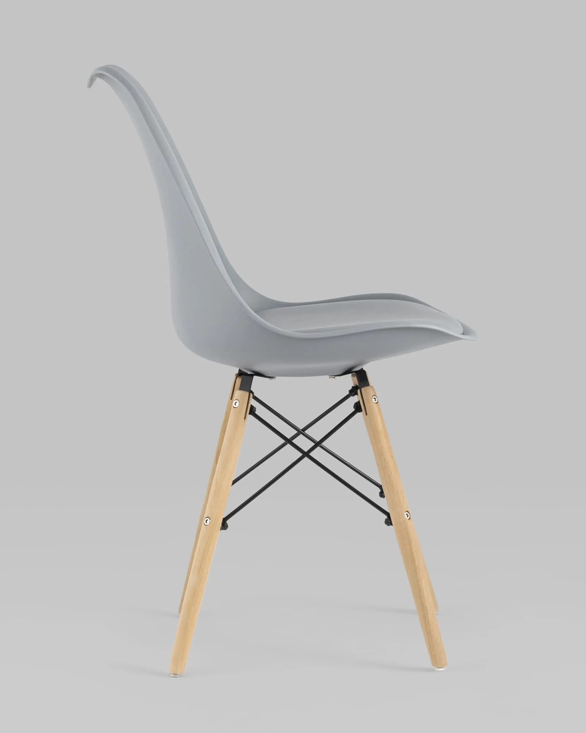 Обеденная группа стол DSW D100, 4 стула Soft серый