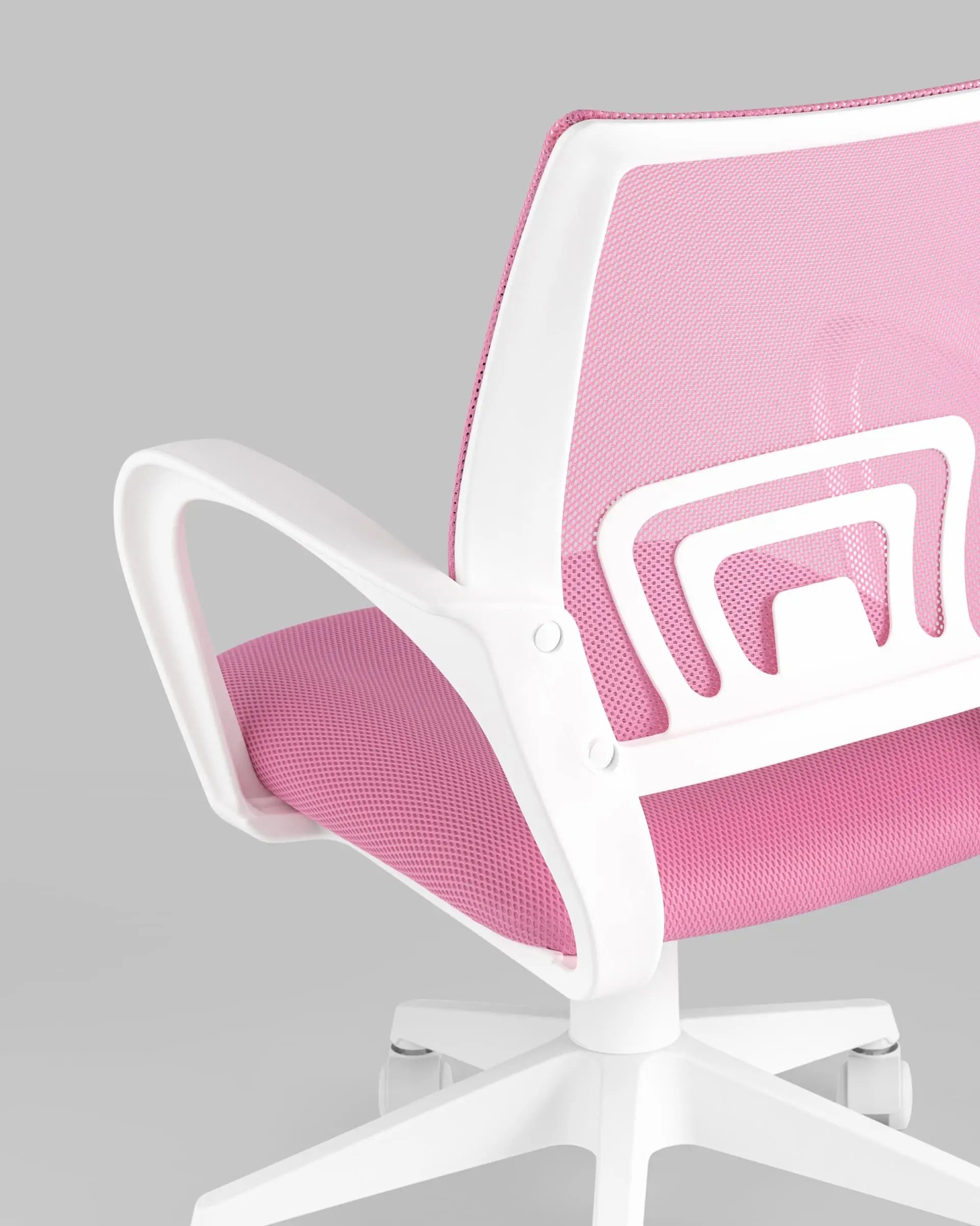 Кресло офисное TopChairs ST-BASIC-W розовый крестовина пластик белый