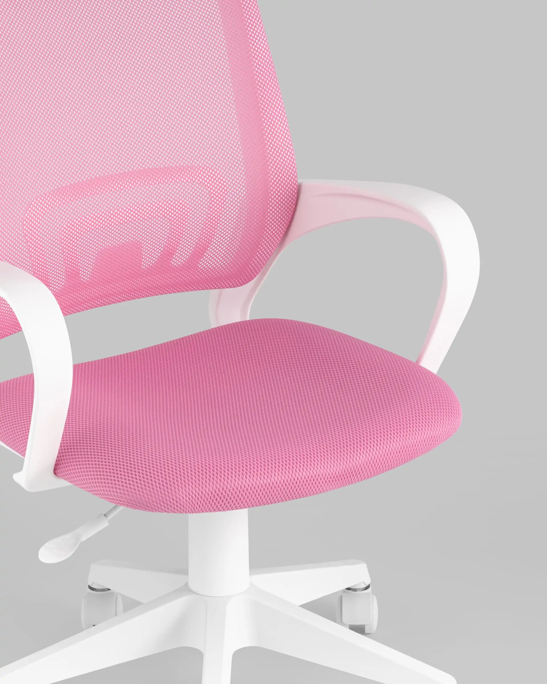Кресло офисное TopChairs ST-BASIC-W розовый крестовина пластик белый