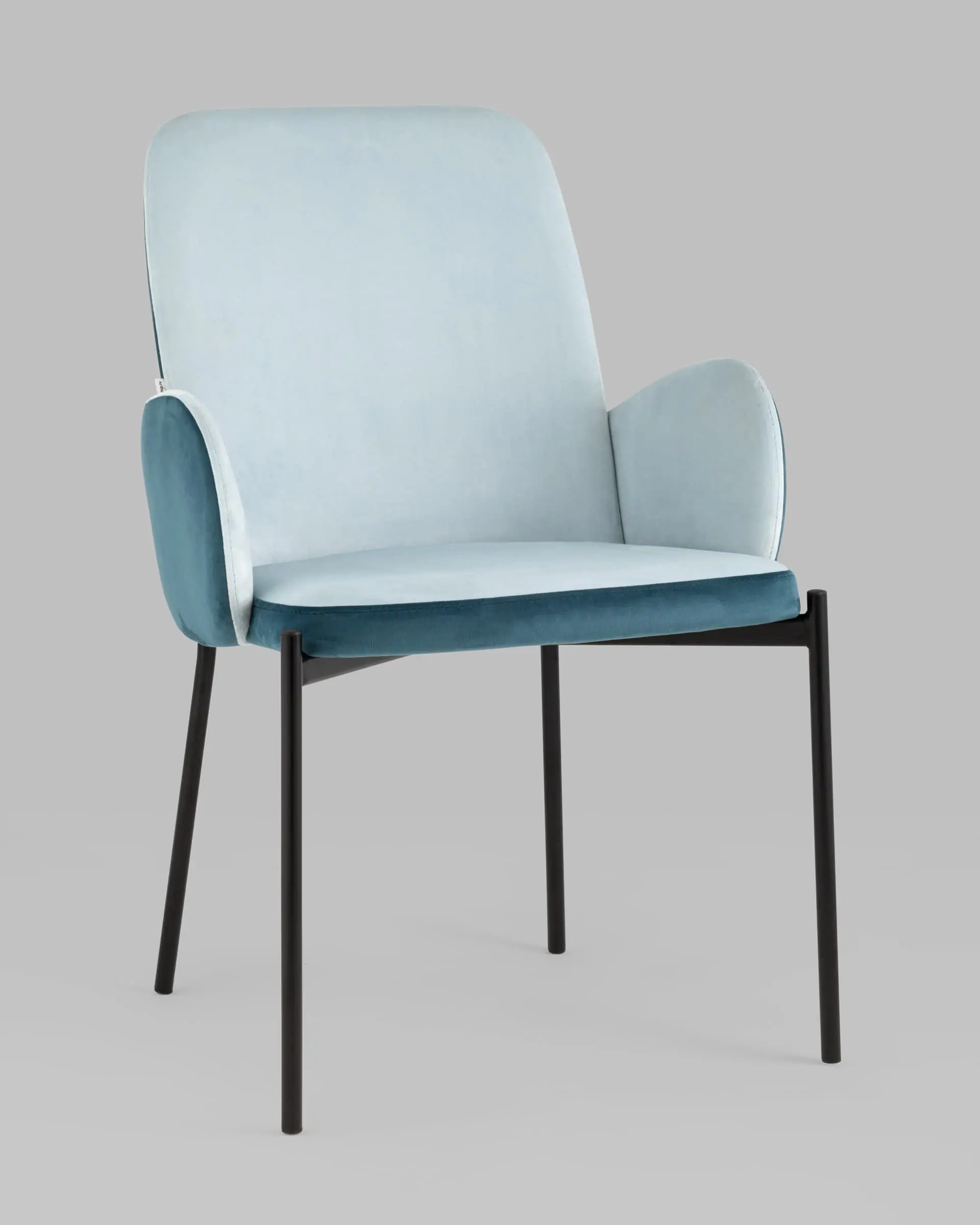 Стул Дивора велюр светло-голубой с синей спинкой