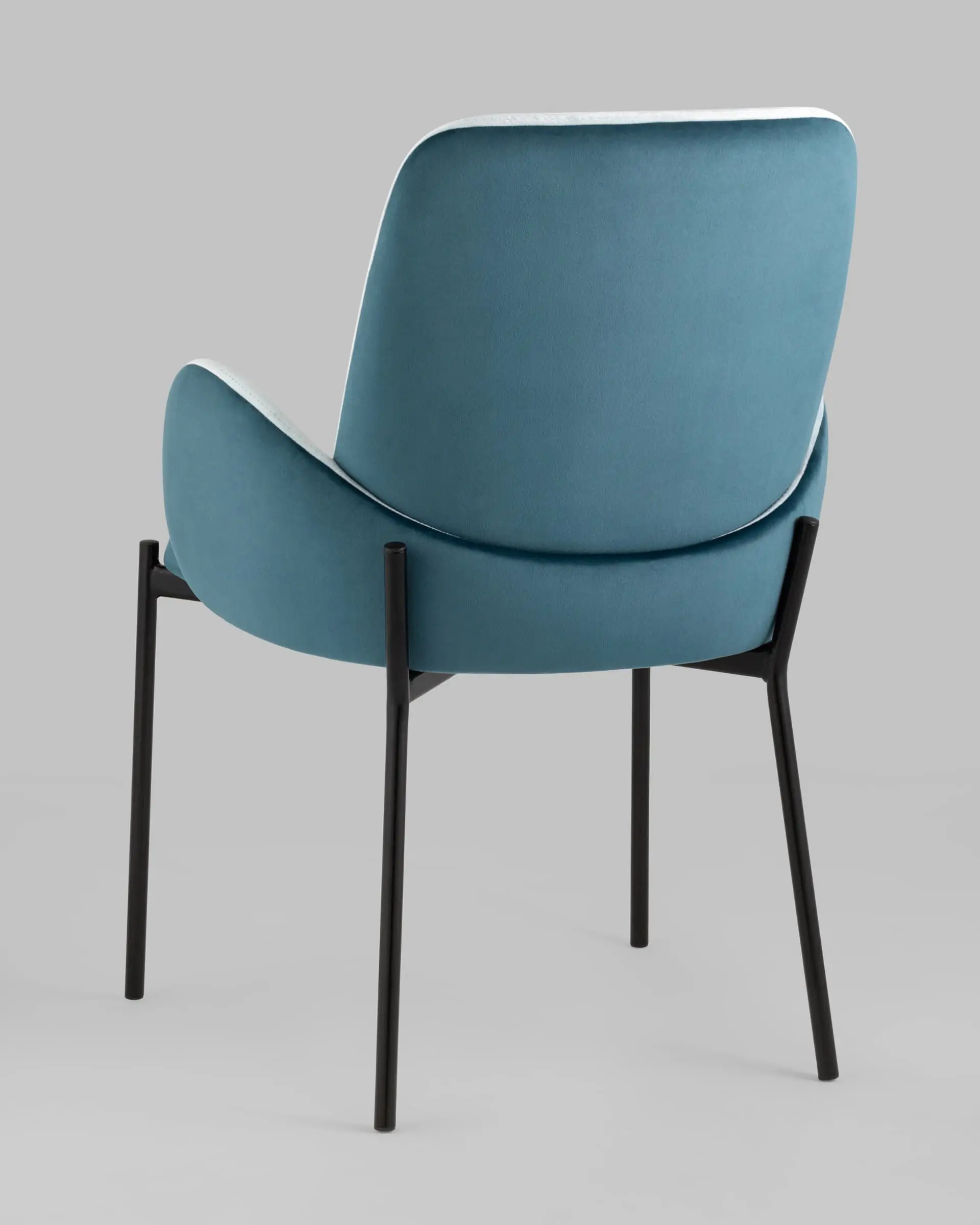 Стул Дивора велюр светло-голубой с синей спинкой