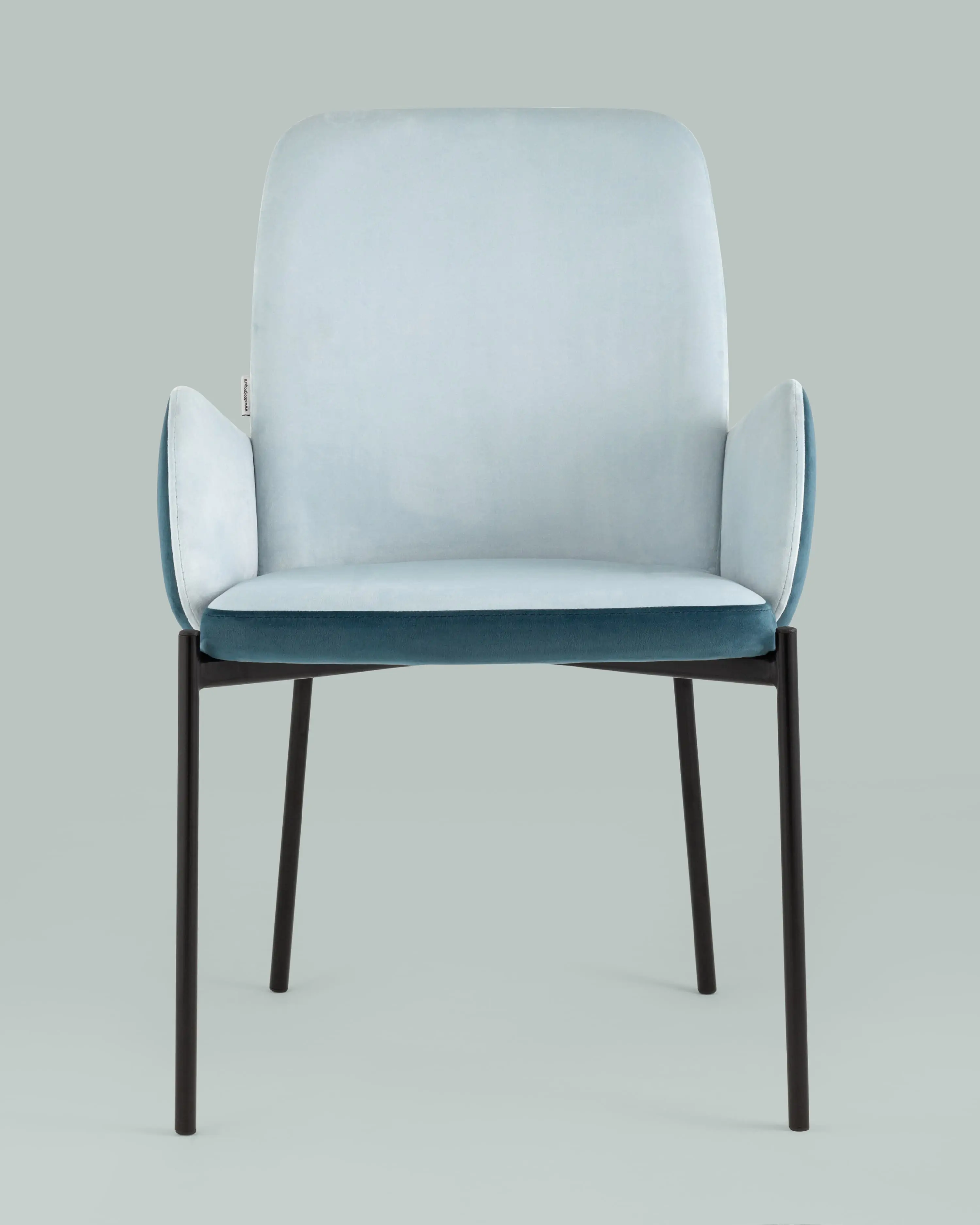 Стул Дивора велюр светло-голубой с синей спинкой