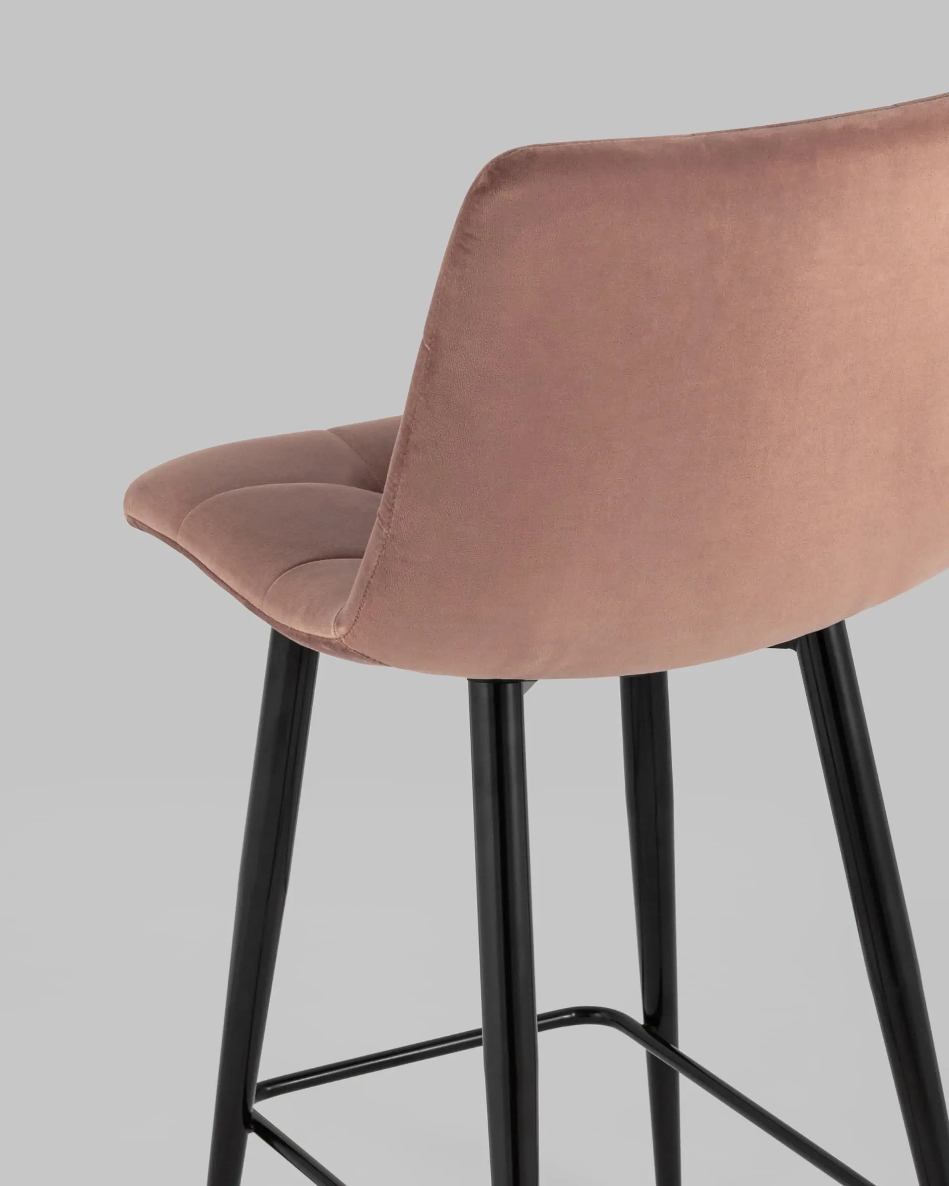 Стул полубарный Джанго велюр пыльно-розовый высота сиденья 60 см