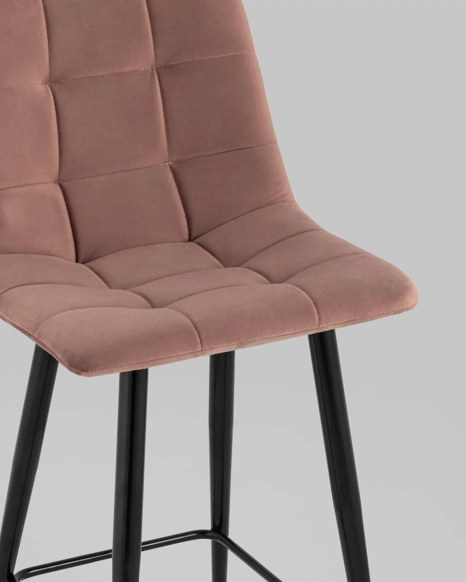 Стул полубарный Джанго велюр пыльно-розовый высота сиденья 60 см