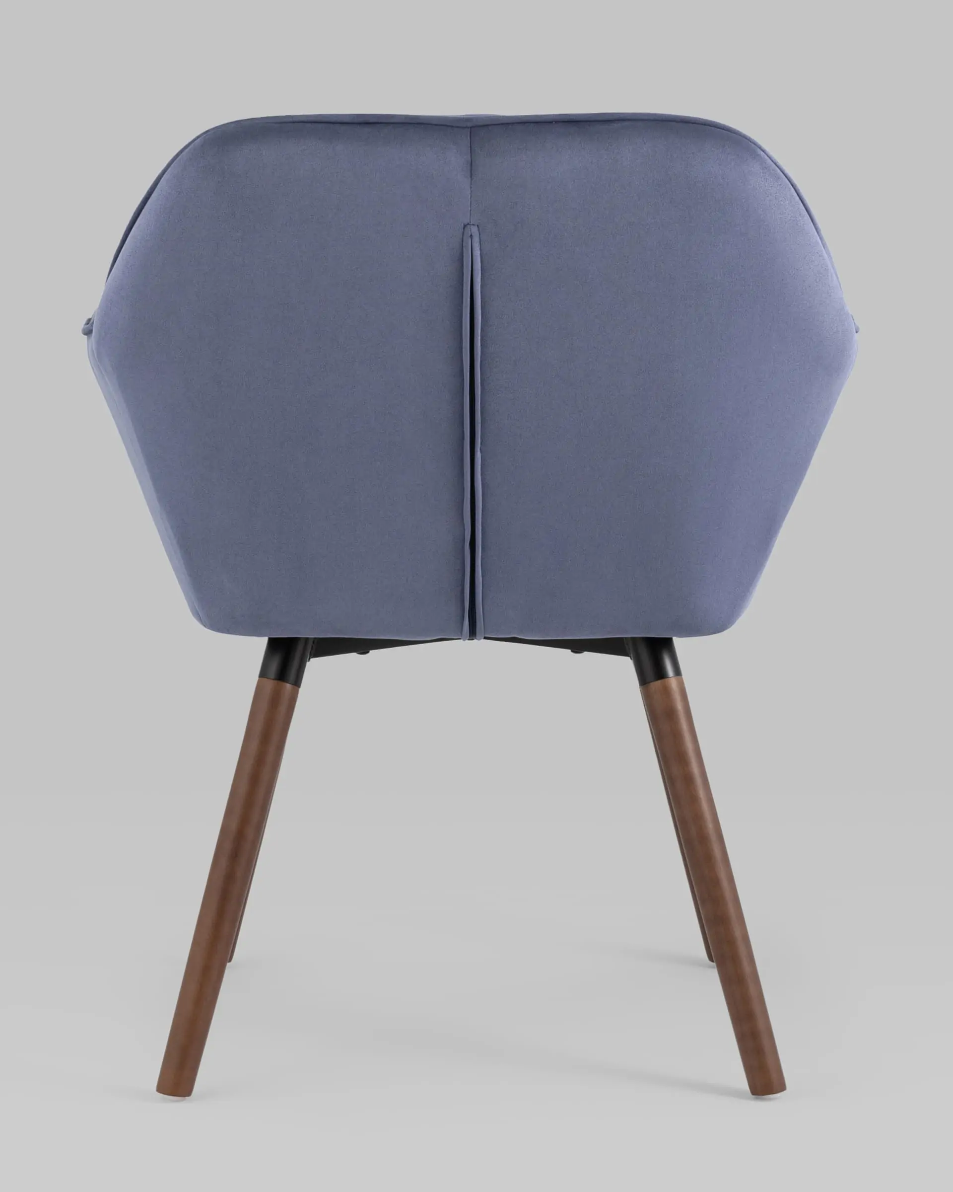 Кресло Брайан синий на деревянных ножках