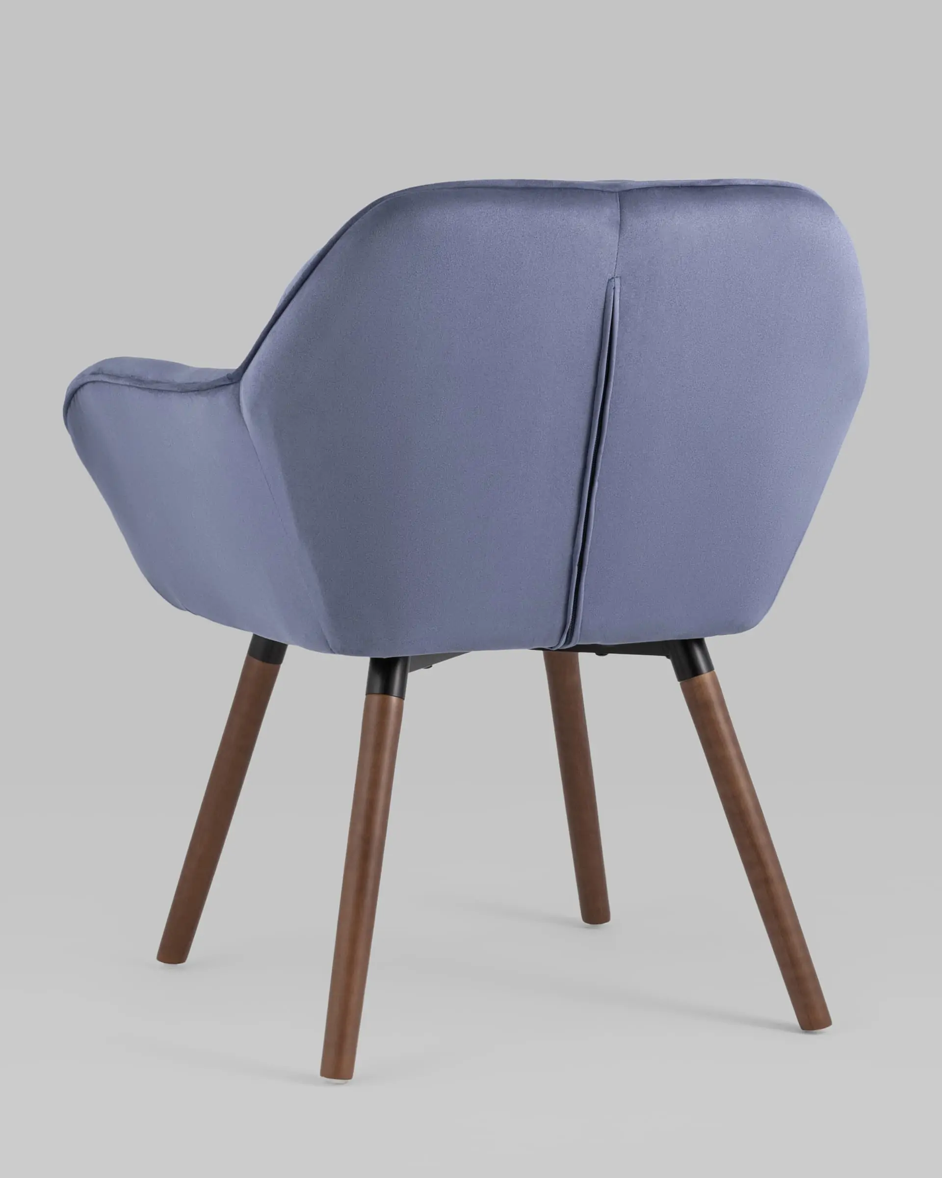 Кресло Брайан синий на деревянных ножках