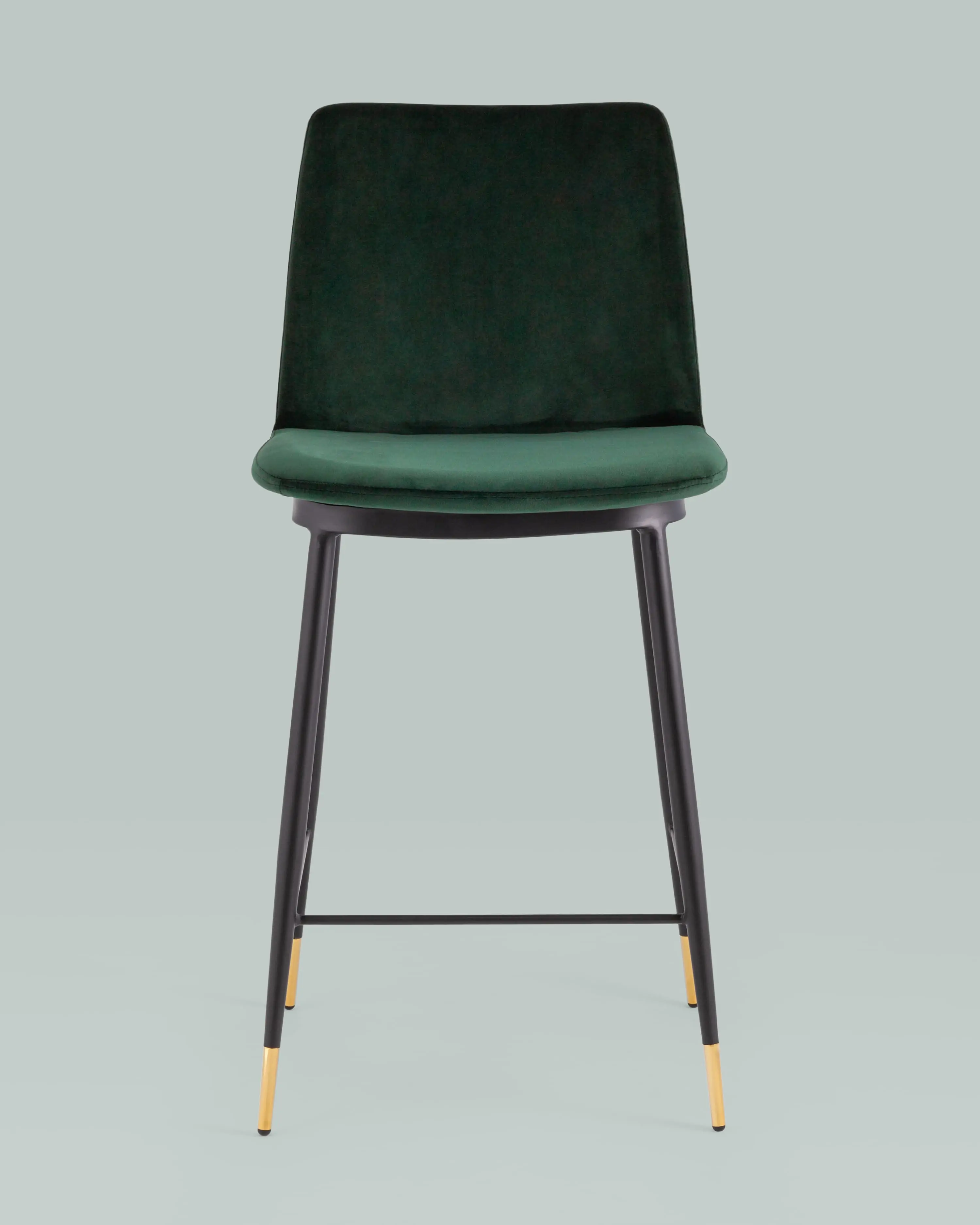 Стул полубарный Мелисса велюр зеленый