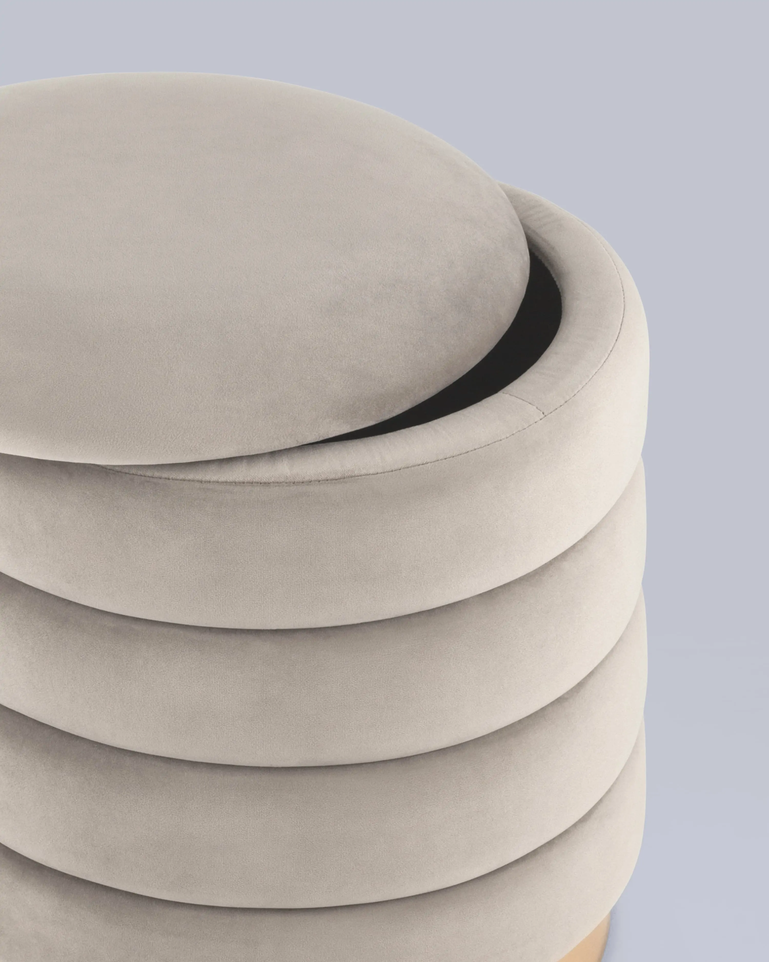 Пуф Франсис с ящиком велюр серо-бежевый