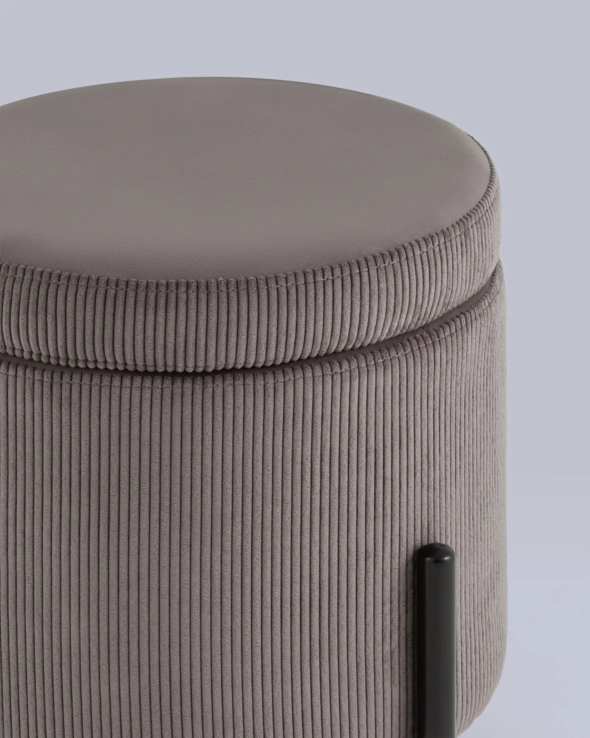 Пуф Дали с ящиком велюр коричневый на черных ножках