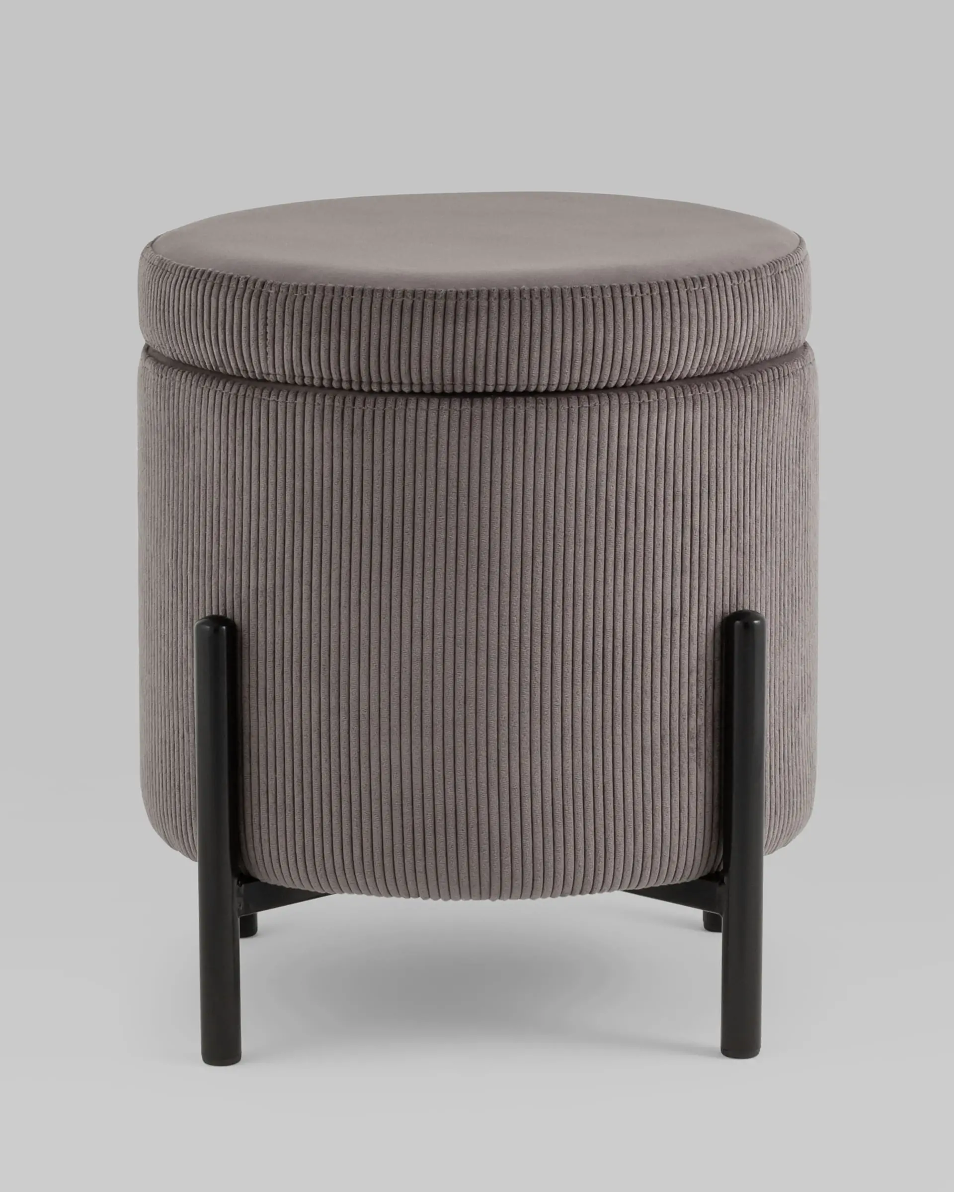 Пуф Дали с ящиком велюр коричневый на черных ножках