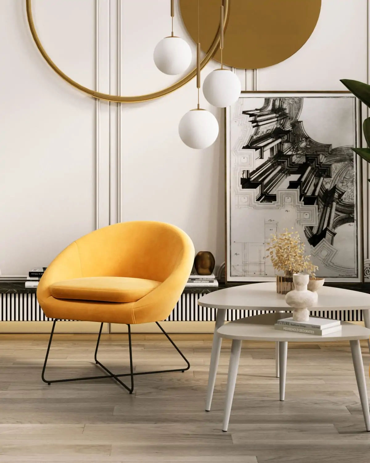 Кресло Колумбия оранжевое велюр на металлических ножках