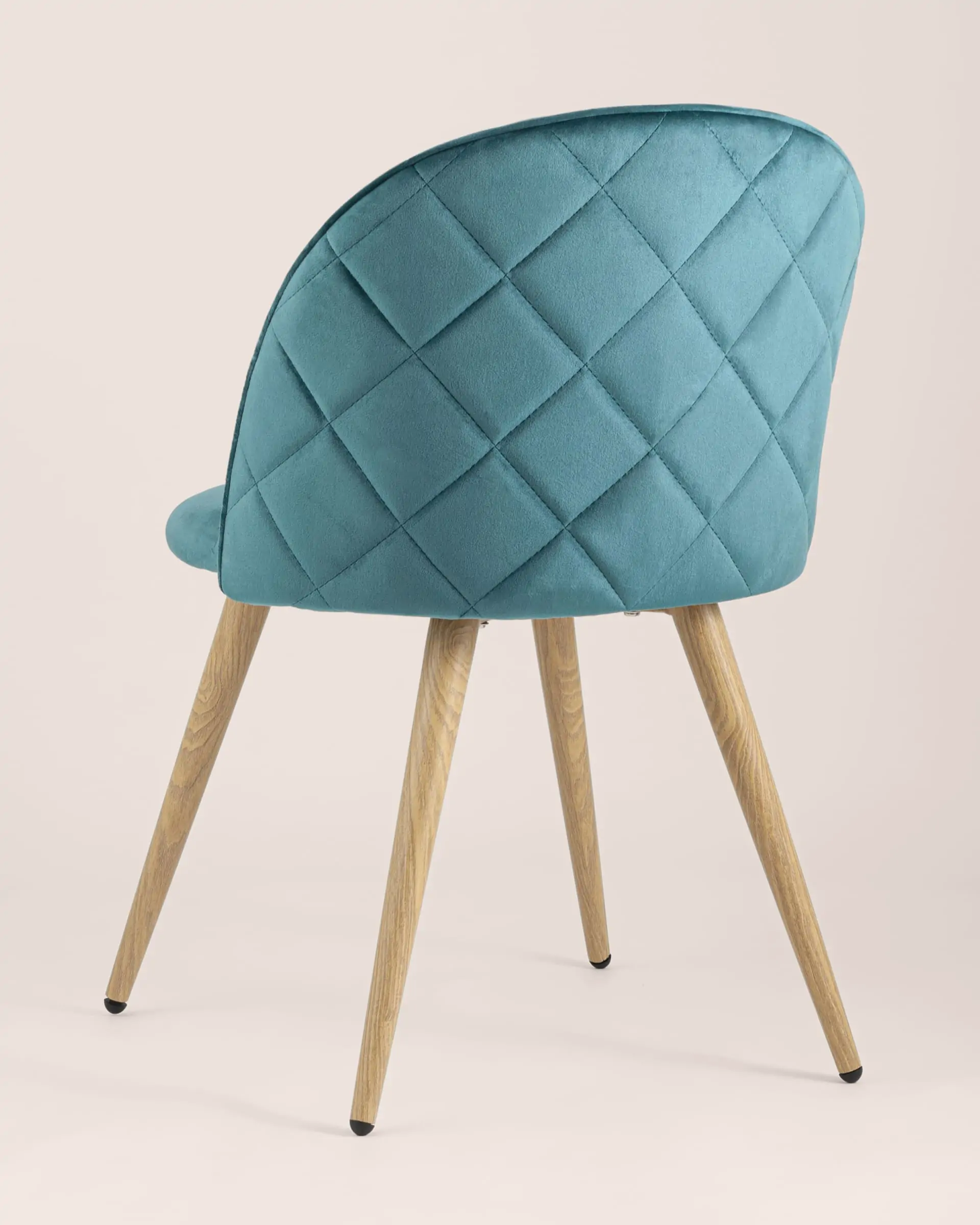 Обеденная группа стол Берген 160-220*90, 6 cтульев Лион велюр с ромбами аквамарин