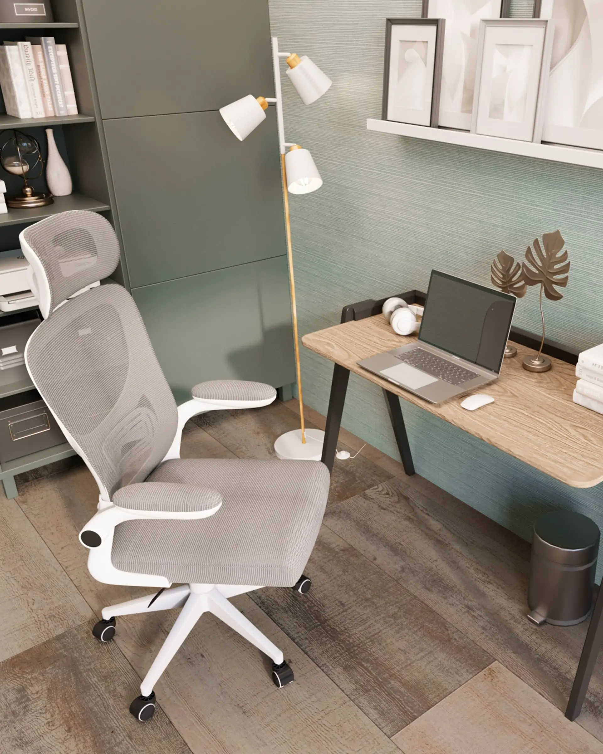 Кресло офисное TopChairs Airone белый с серой сеткой