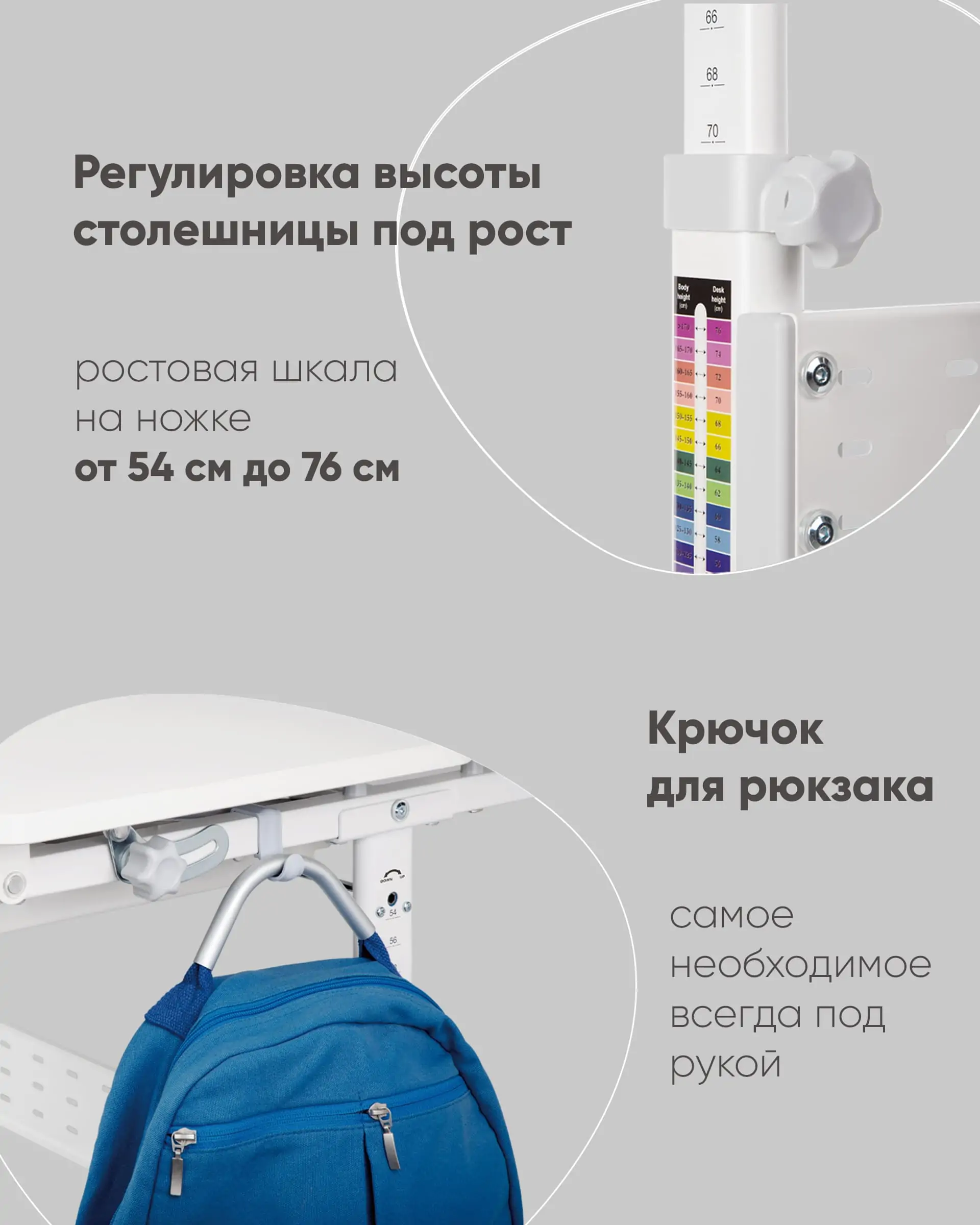 Парта растущая E601 клен