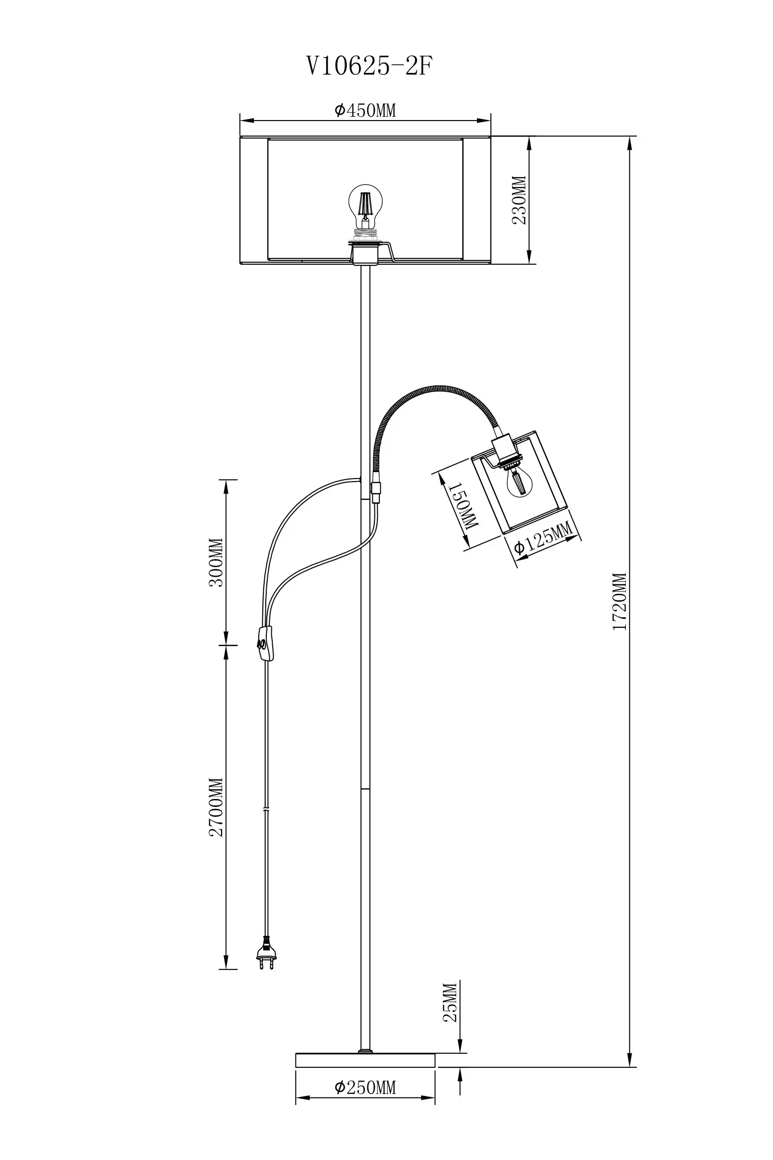 Торшер Moderli V10625-2F Room