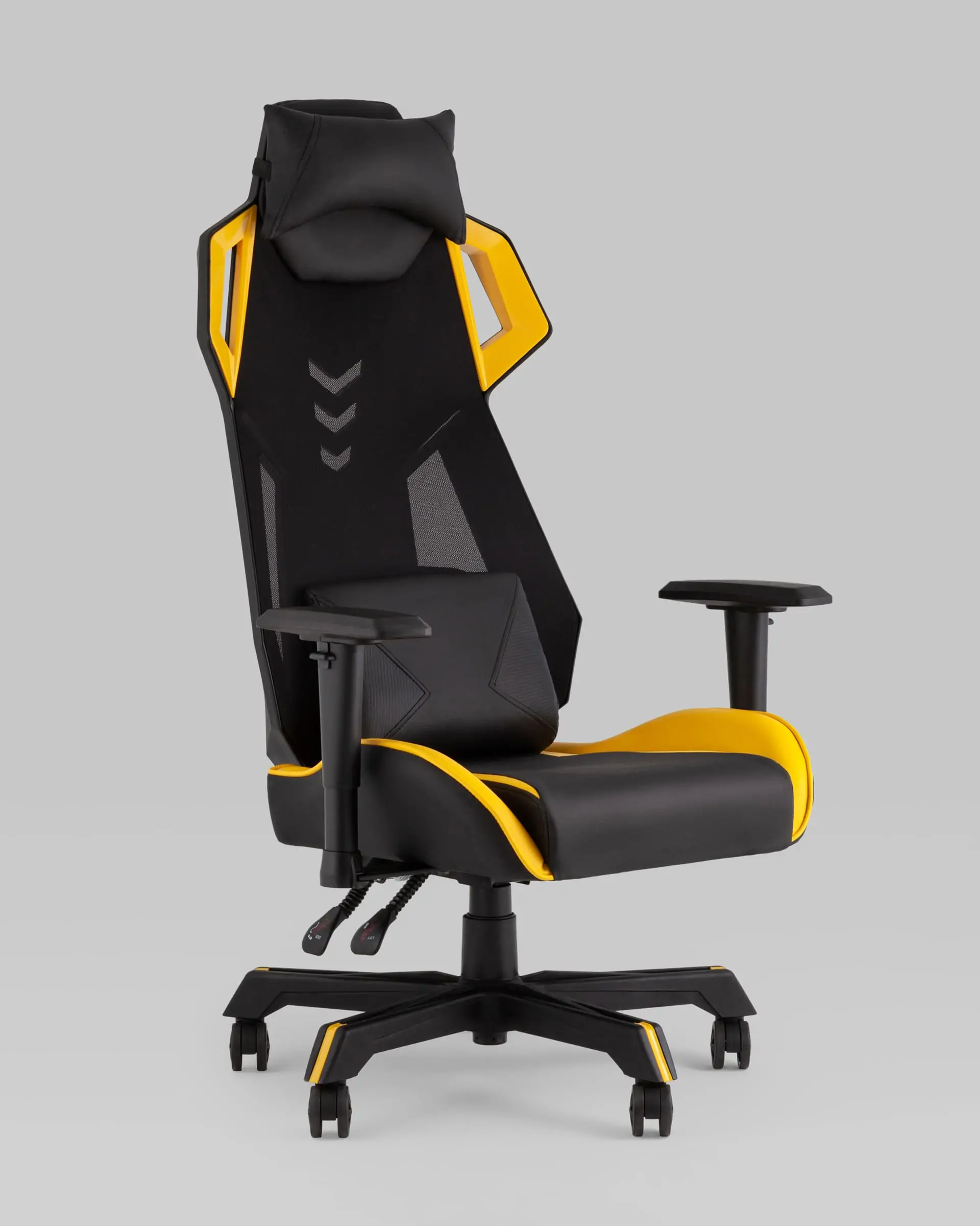 Кресло спортивное TopChairs Рэтчэт желтый с высокой спинкой