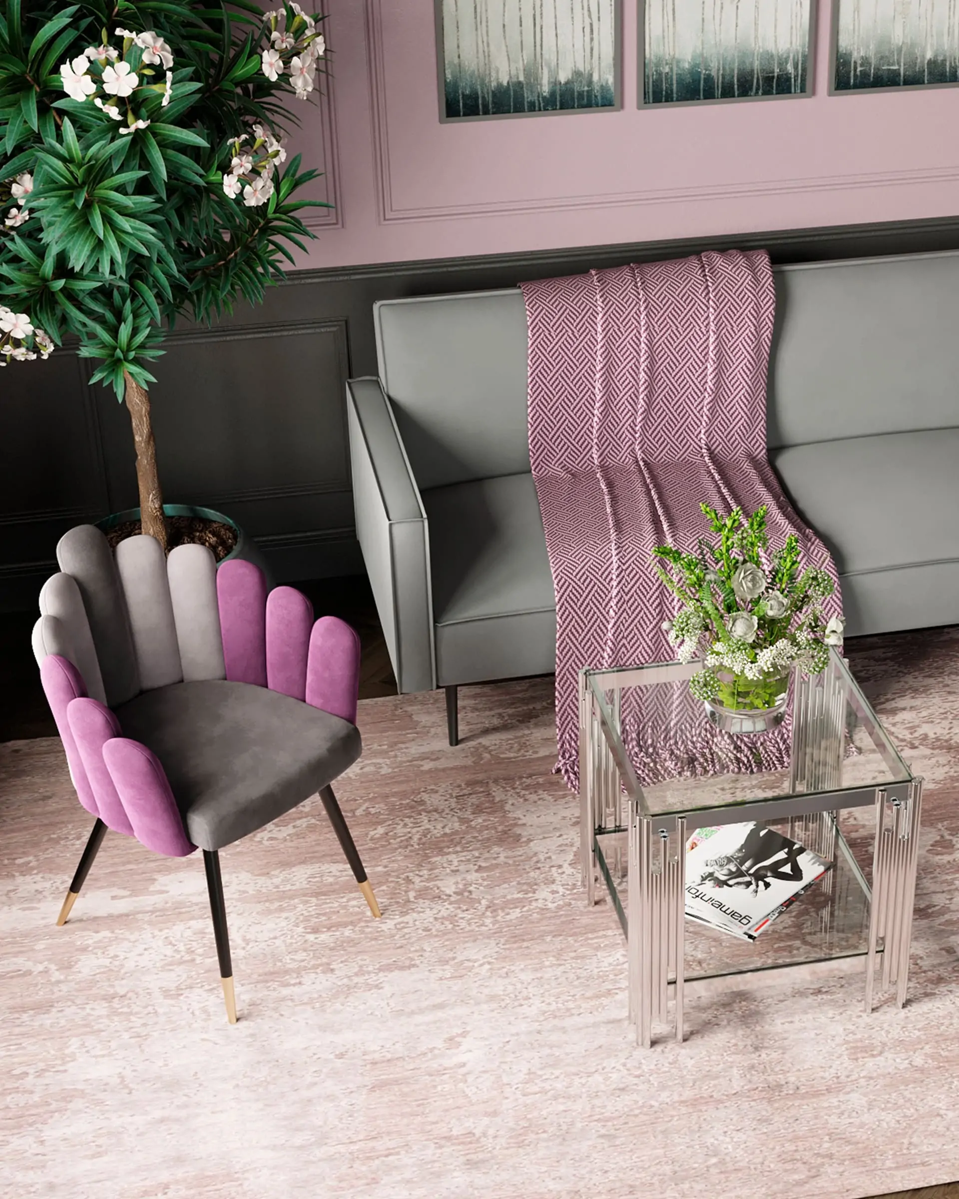 Кресло Камелия серый 2 шт.