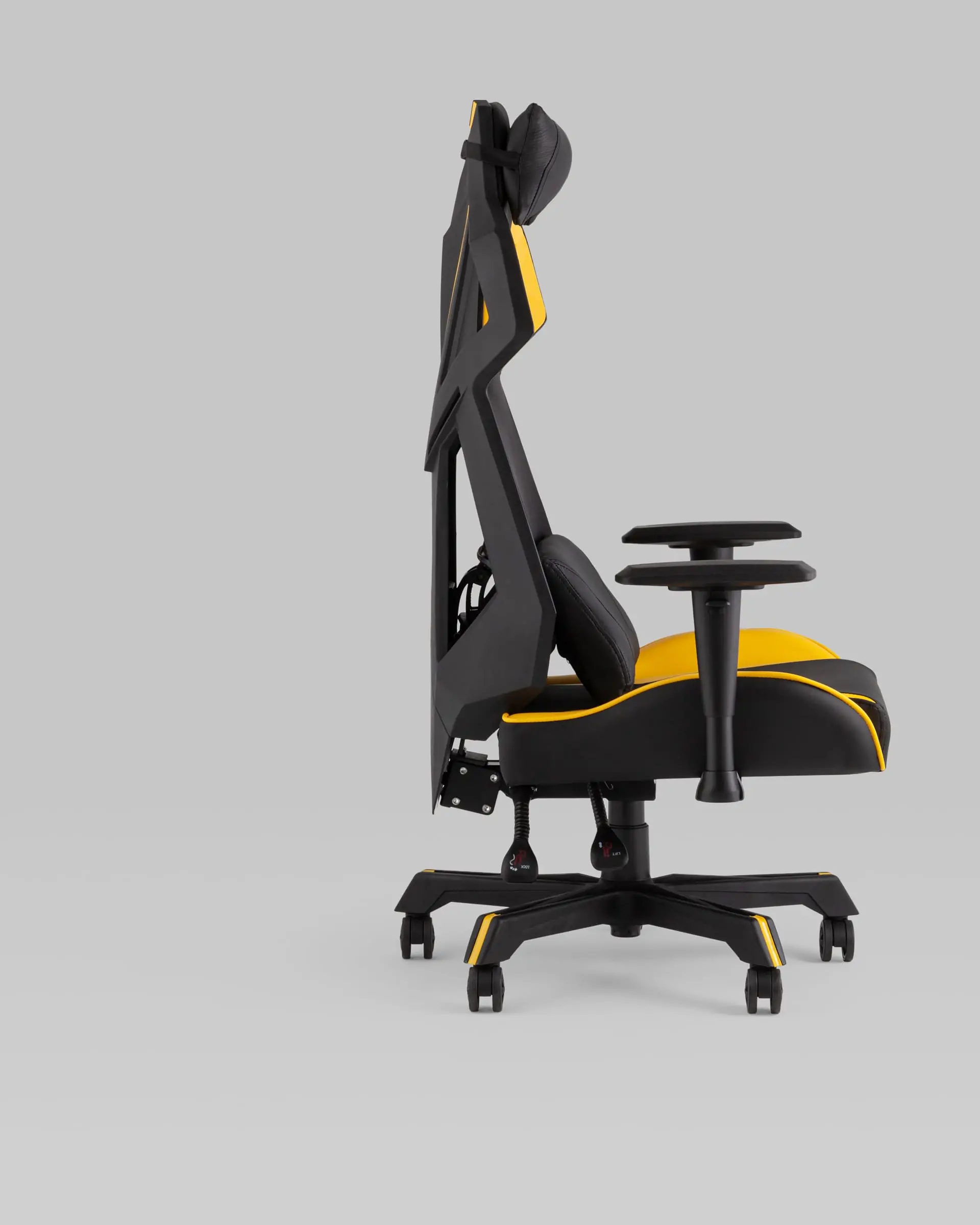 Кресло спортивное TopChairs Рэтчэт желтый с высокой спинкой