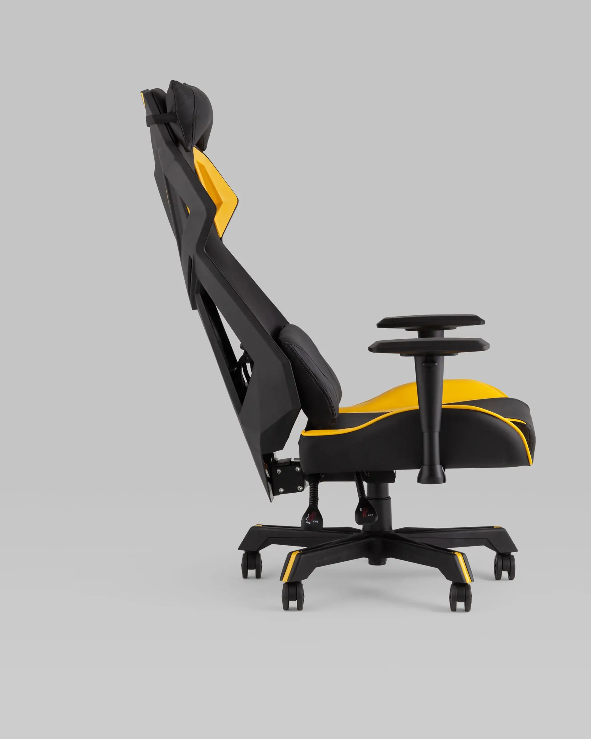 Кресло спортивное TopChairs Рэтчэт желтый с высокой спинкой