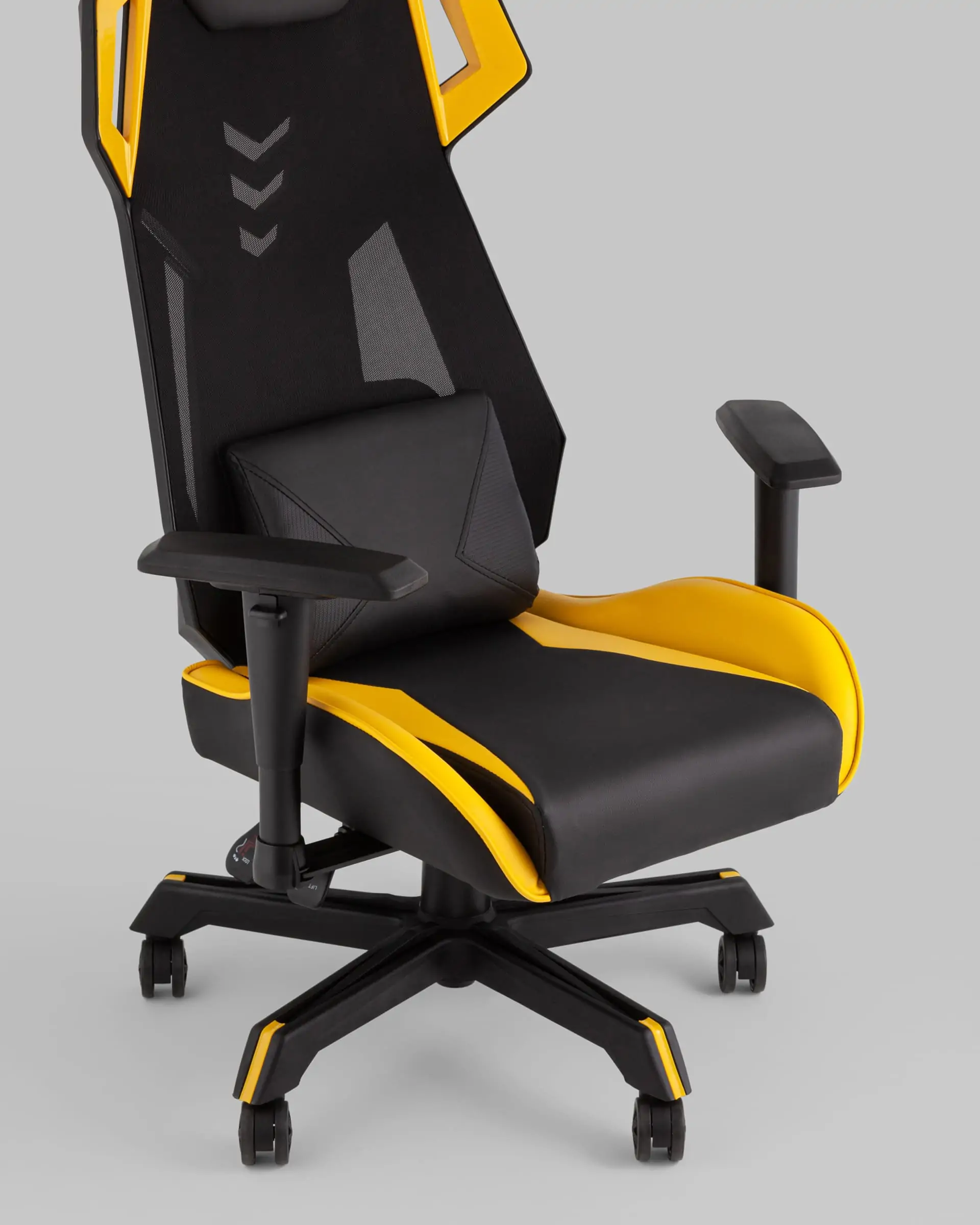Кресло спортивное TopChairs Рэтчэт желтый с высокой спинкой