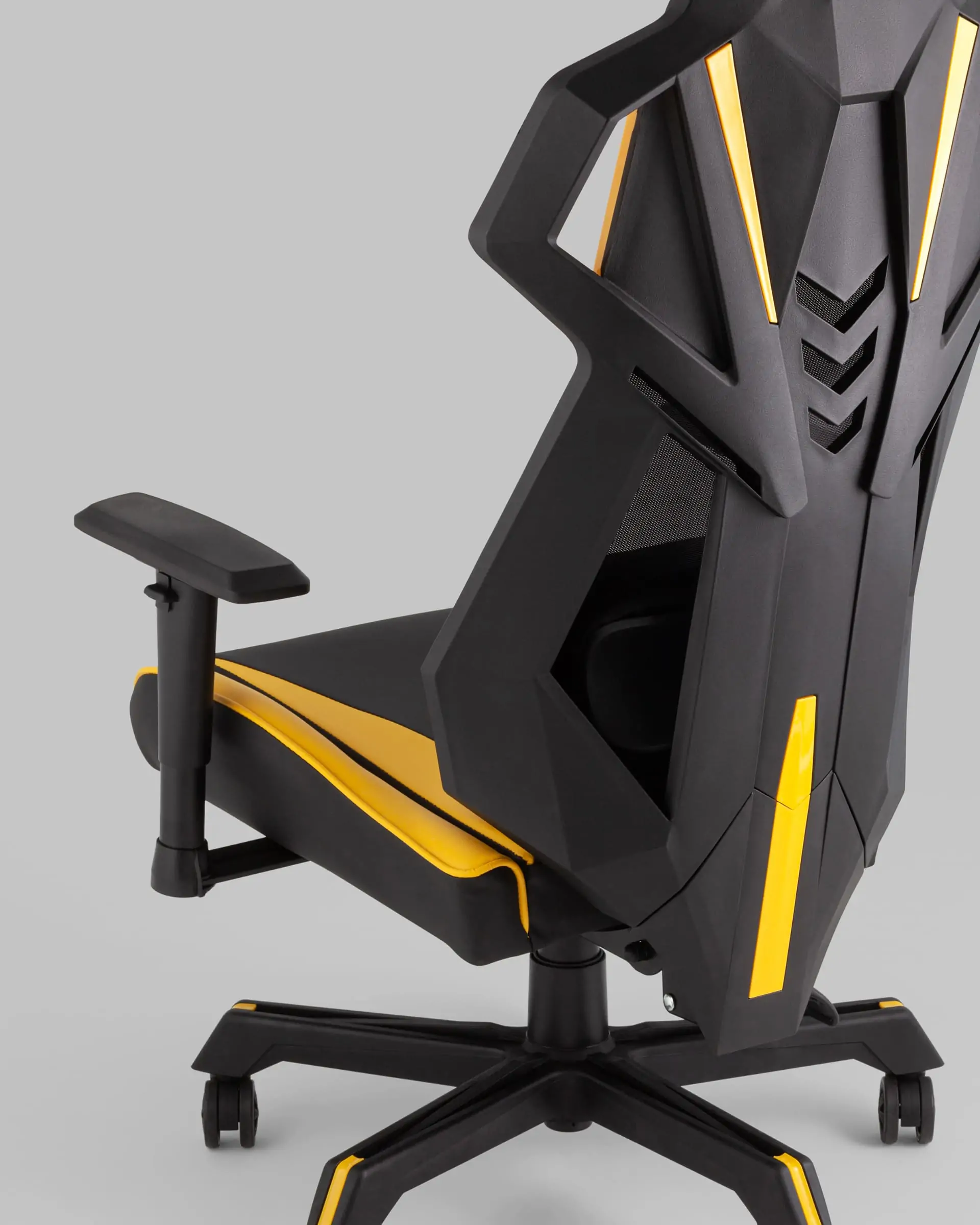Кресло спортивное TopChairs Рэтчэт желтый с высокой спинкой