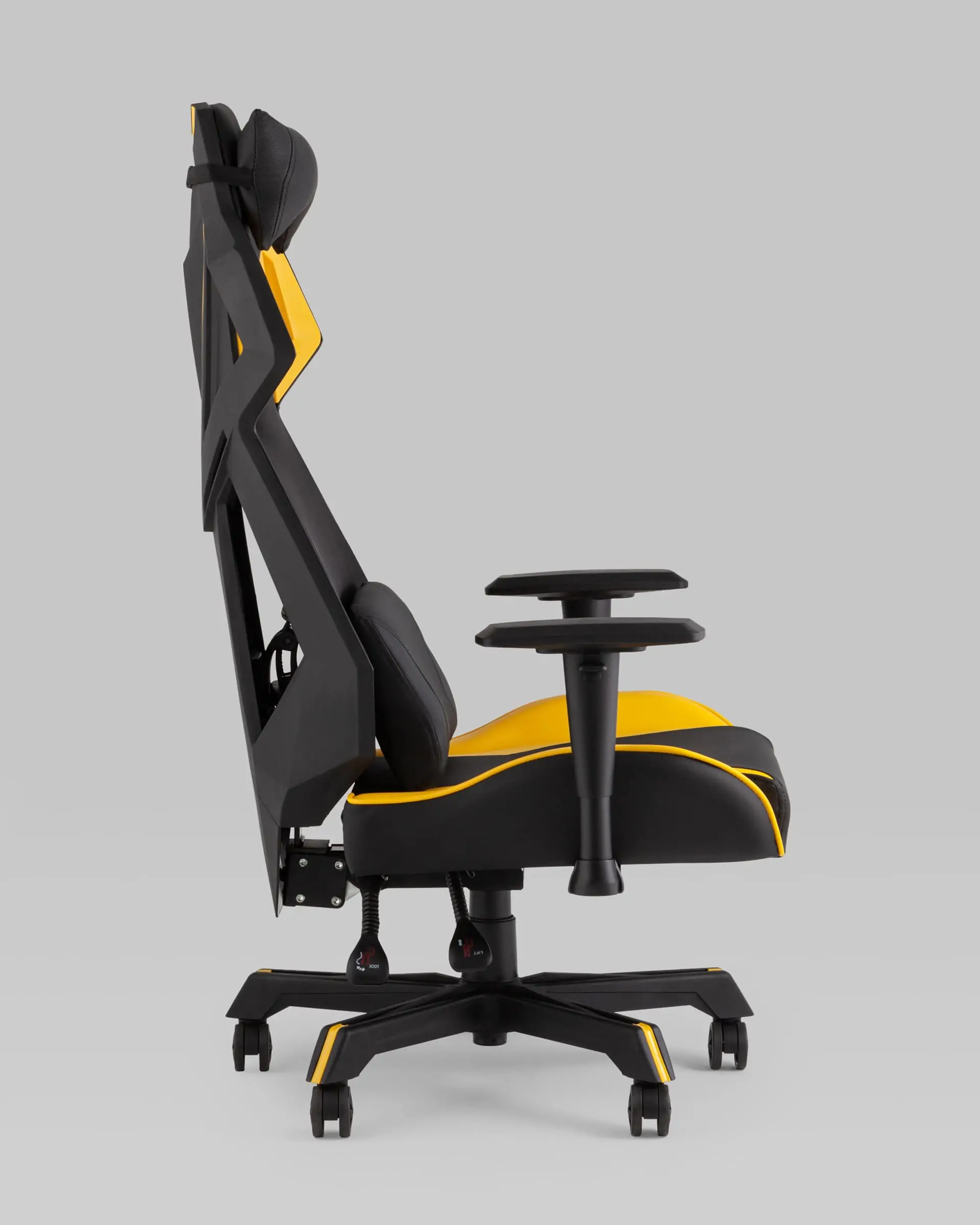 Кресло спортивное TopChairs Рэтчэт желтый с высокой спинкой